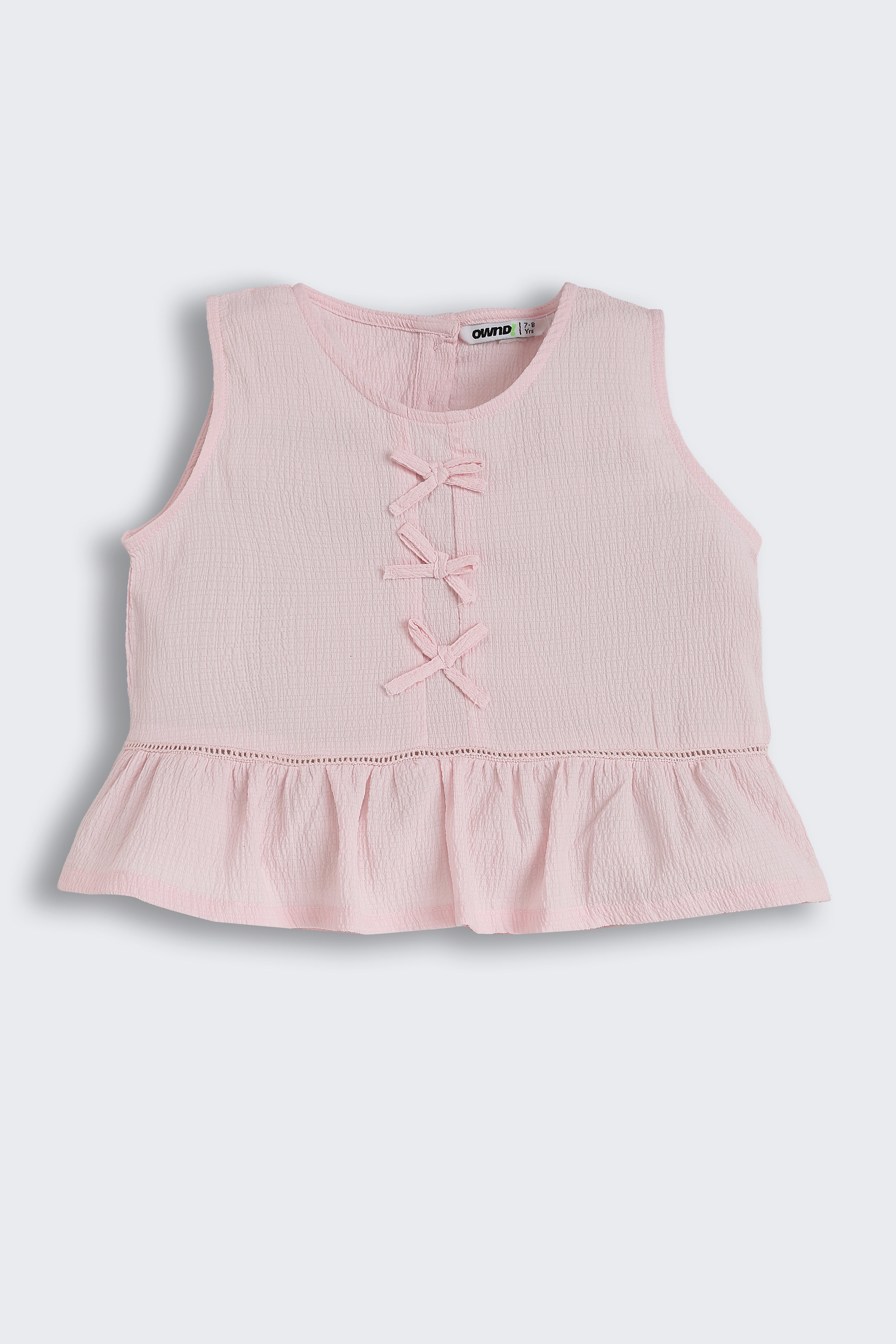 Pink Solid Regular Fit Co-ord Set for Girls - Image 5