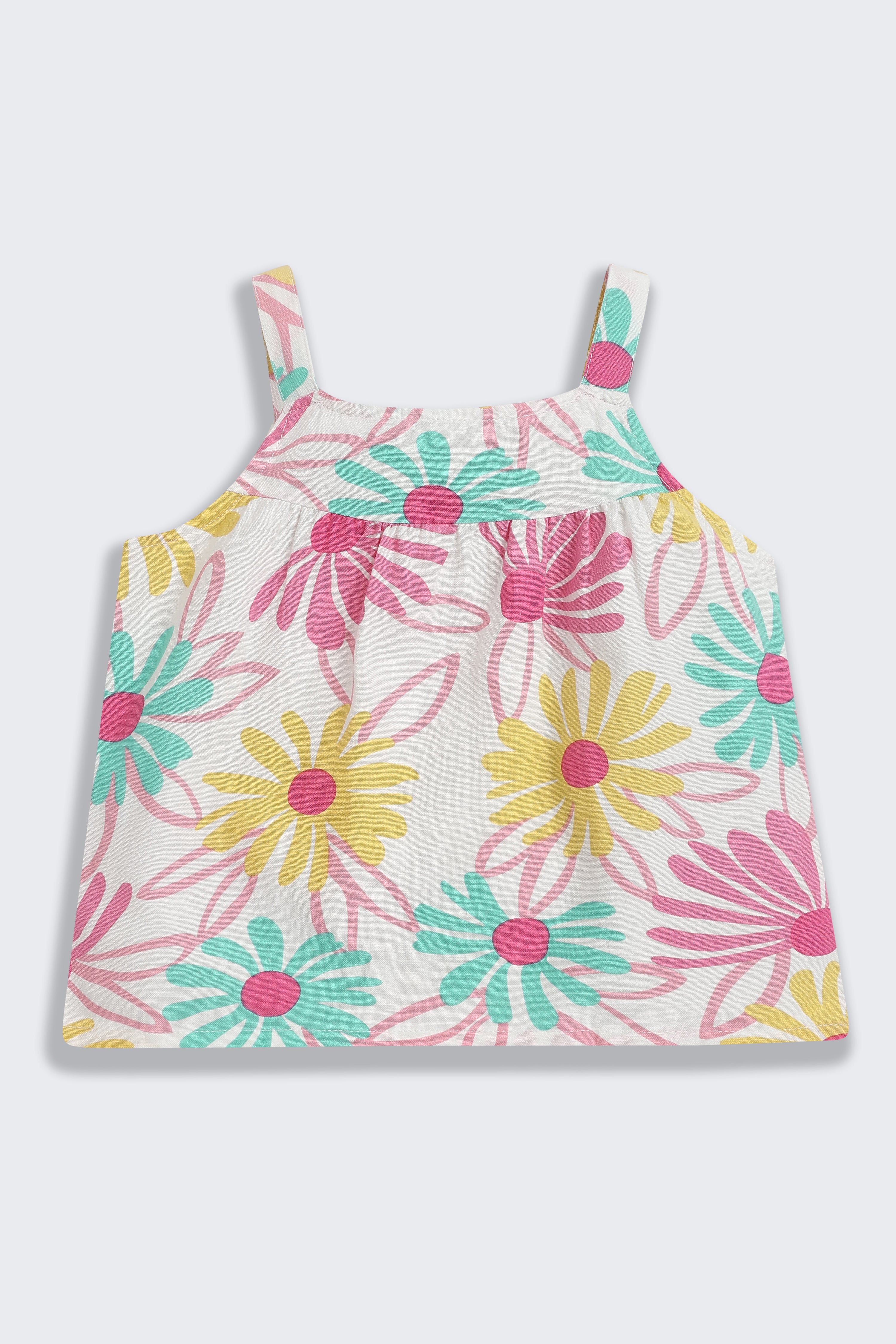 Multi-coloured Floral All - Over Printed Regular Fit Co-ord Set for Girls - Image 3