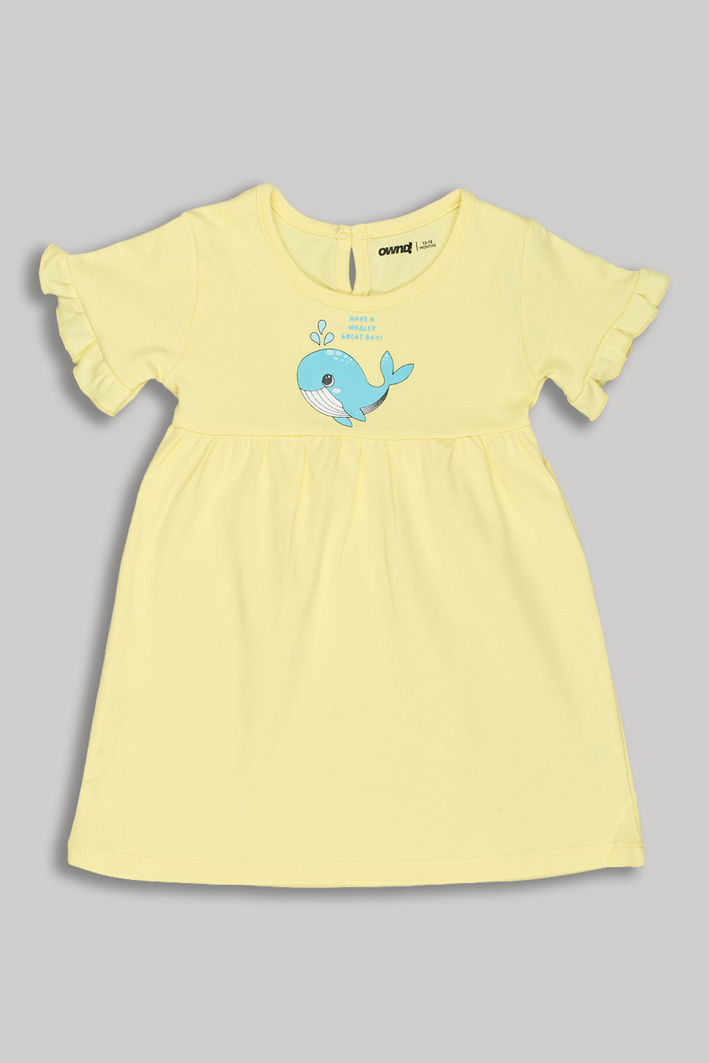 Yellow Fish Printed Regular Fit Dress - Pack of 2 for Infant Girls - Image 2