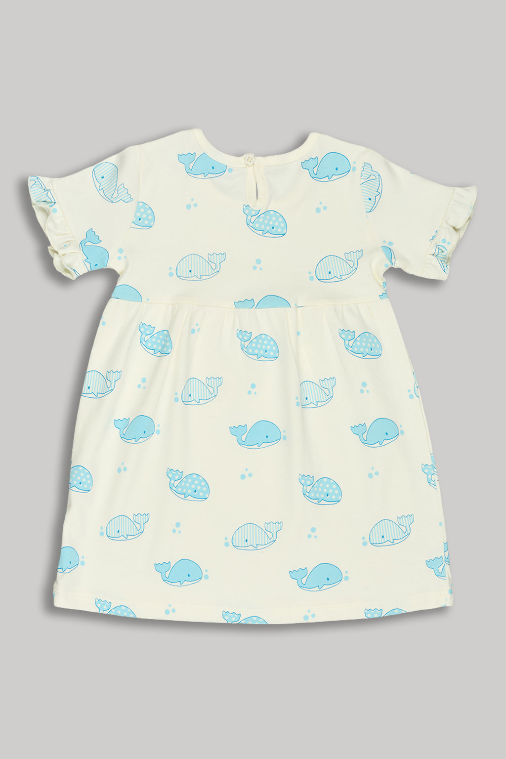 Yellow Fish Printed Regular Fit Dress - Pack of 2 for Infant Girls - Image 4