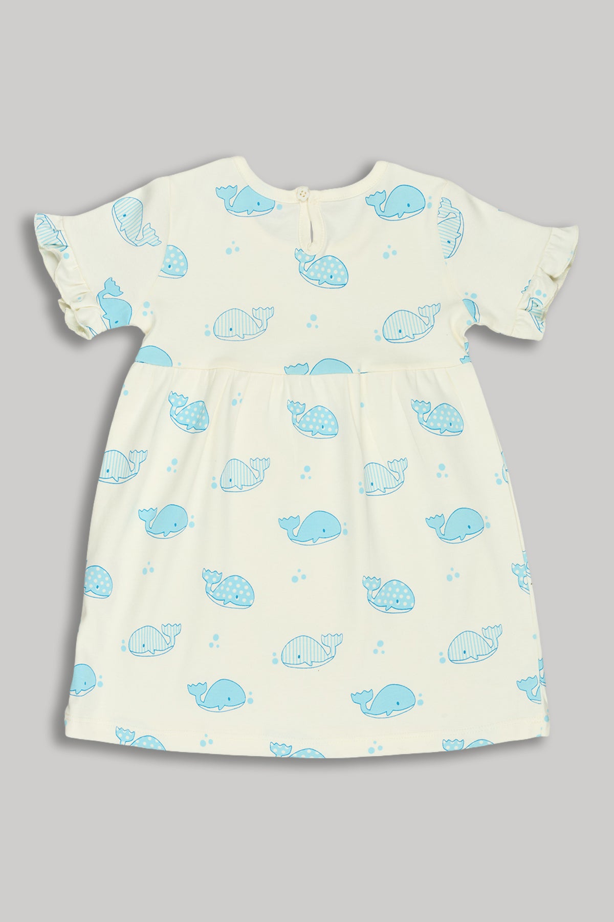 Yellow Fish Printed Regular Fit Dress - Pack of 2 for Infant Girls - Image 4
