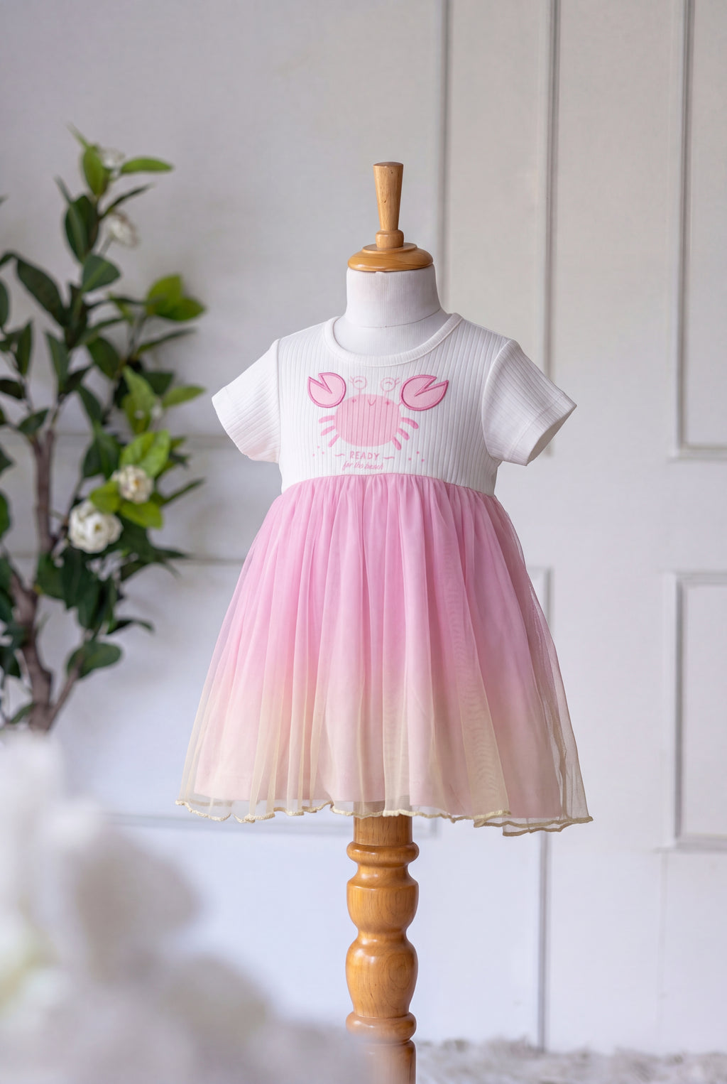 Pink Graphic Regular Fit Dresses for Infant Girls - Image 1