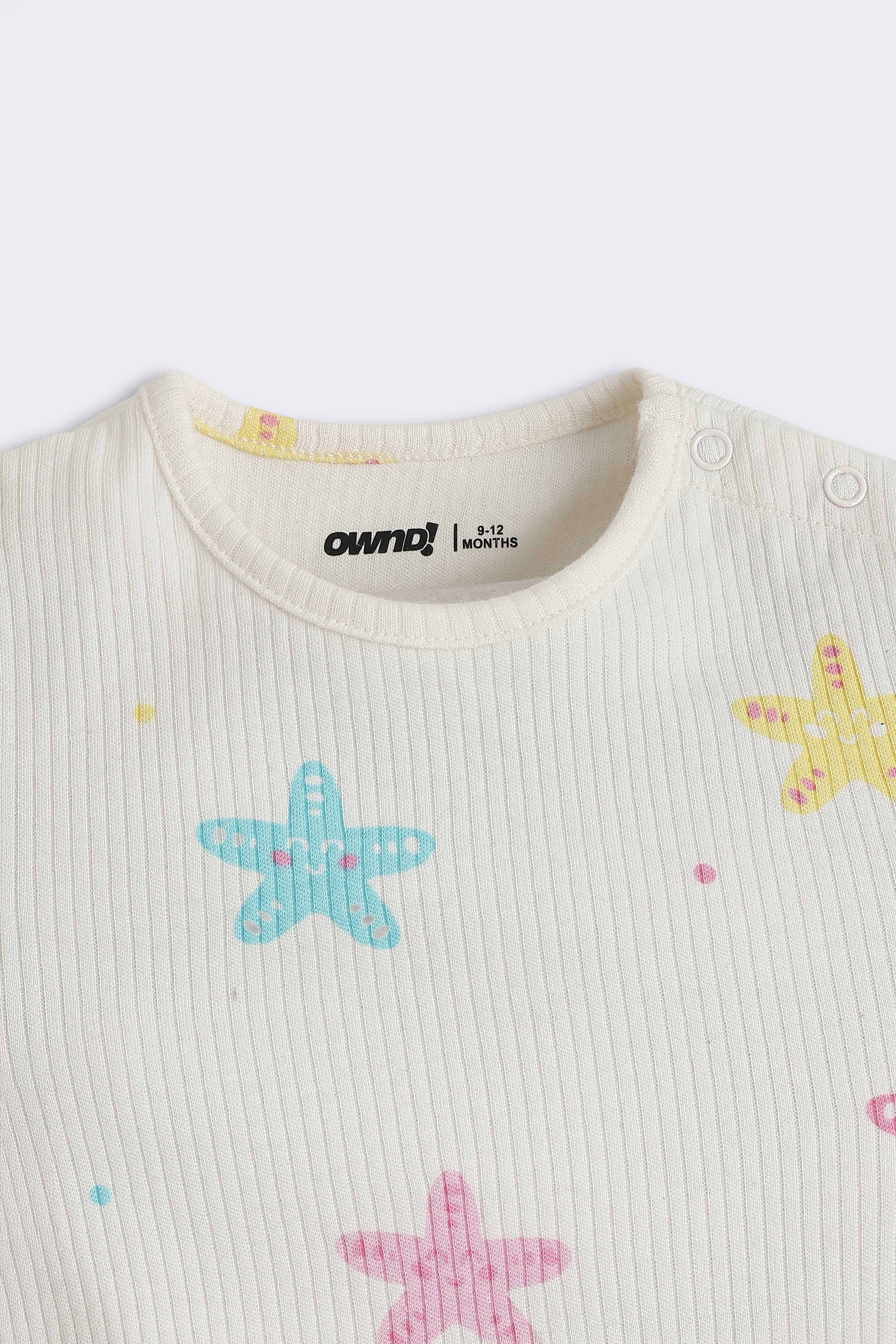 Off White Star Printed Regular Fit Co-ord Set for Infant Girls - Image 6