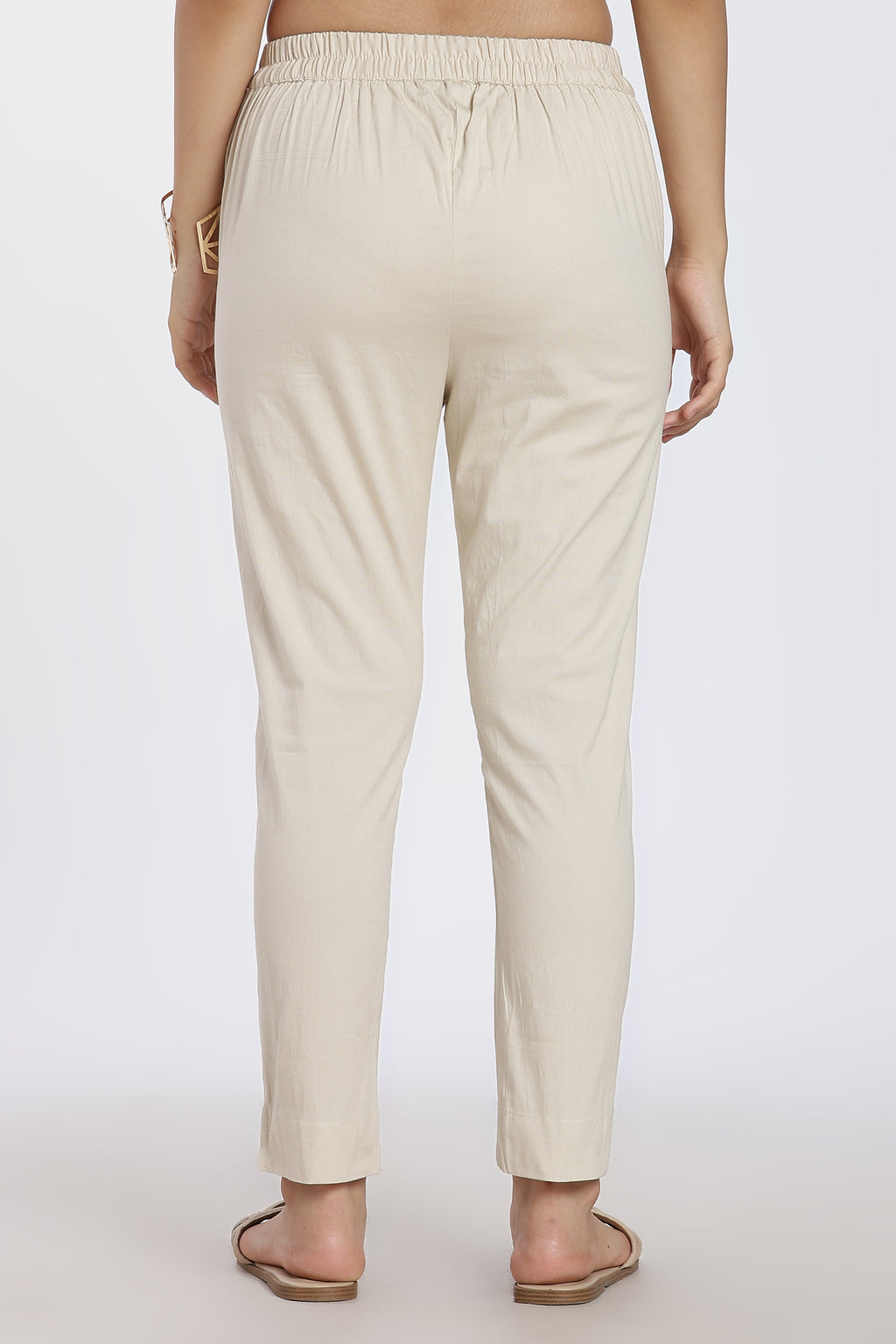 Beige Mid Rise Regular Fit Pant for Women - Image 5