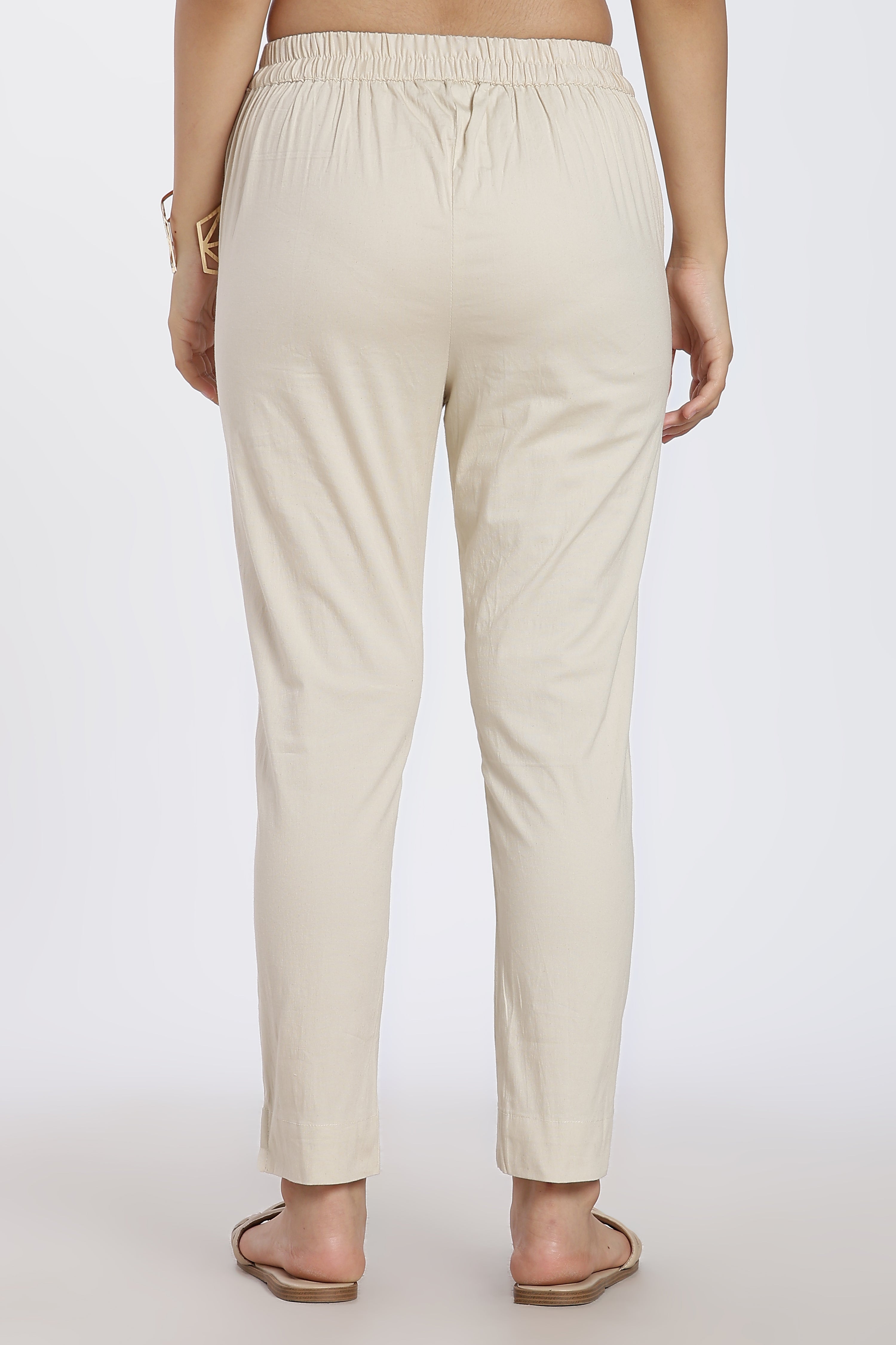 Beige Mid Rise Regular Fit Pant for Women - Image 5