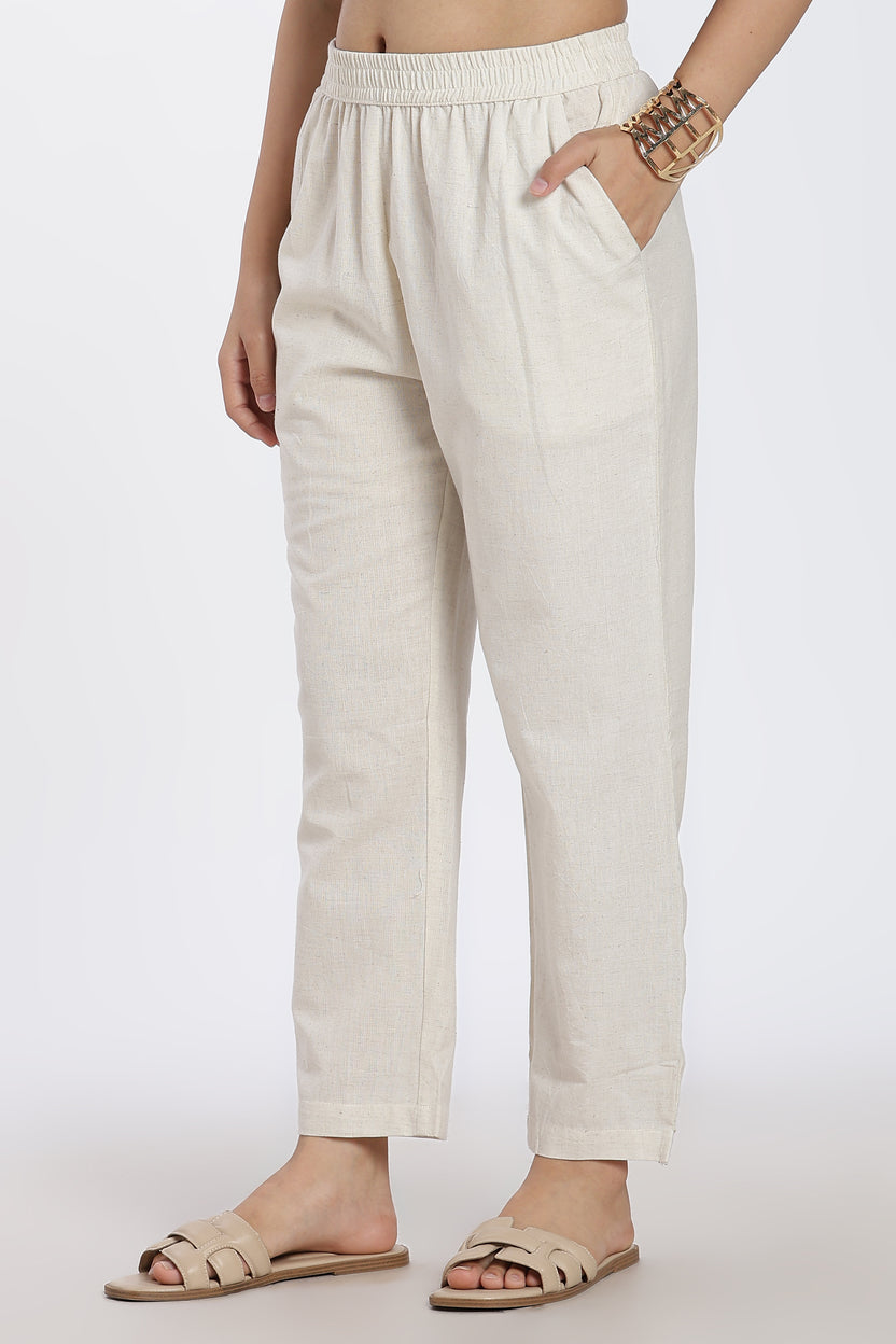 Beige Regular Fit Pant With 2 Pocket for Women - Image 4