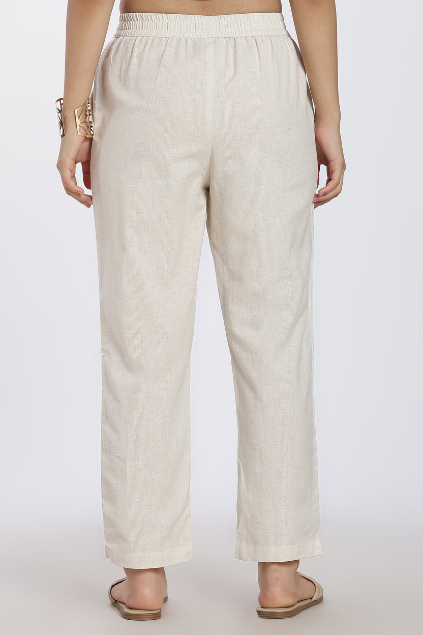 Beige Regular Fit Pant With 2 Pocket for Women - Image 5