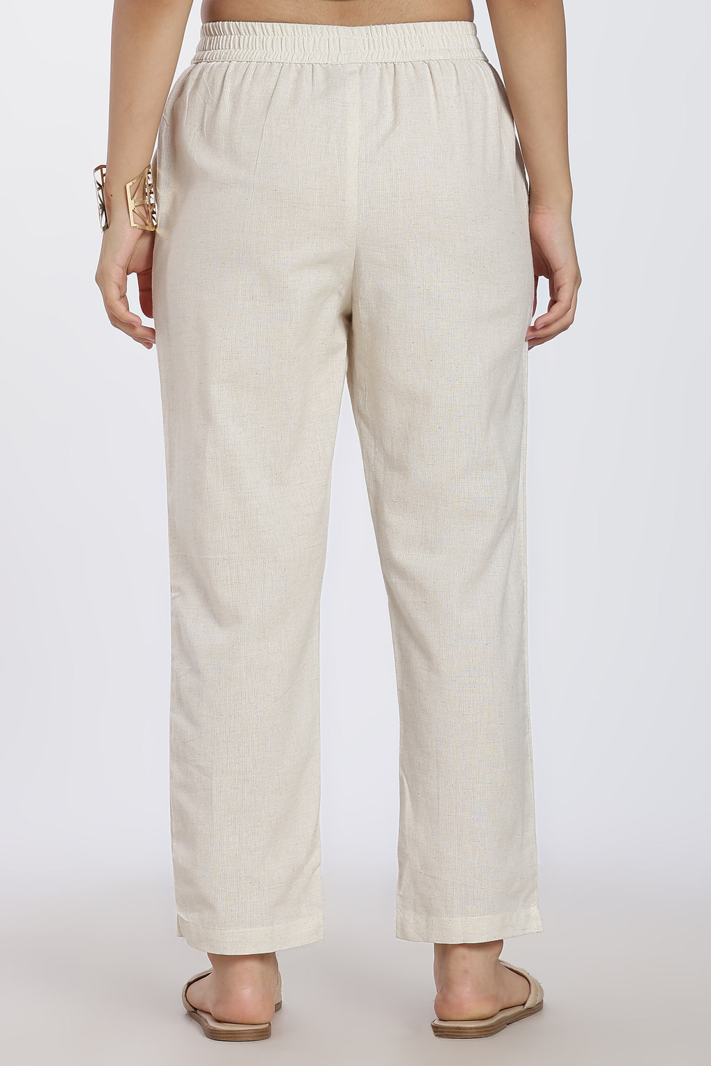 Beige Regular Fit Pant With 2 Pocket for Women - Image 5
