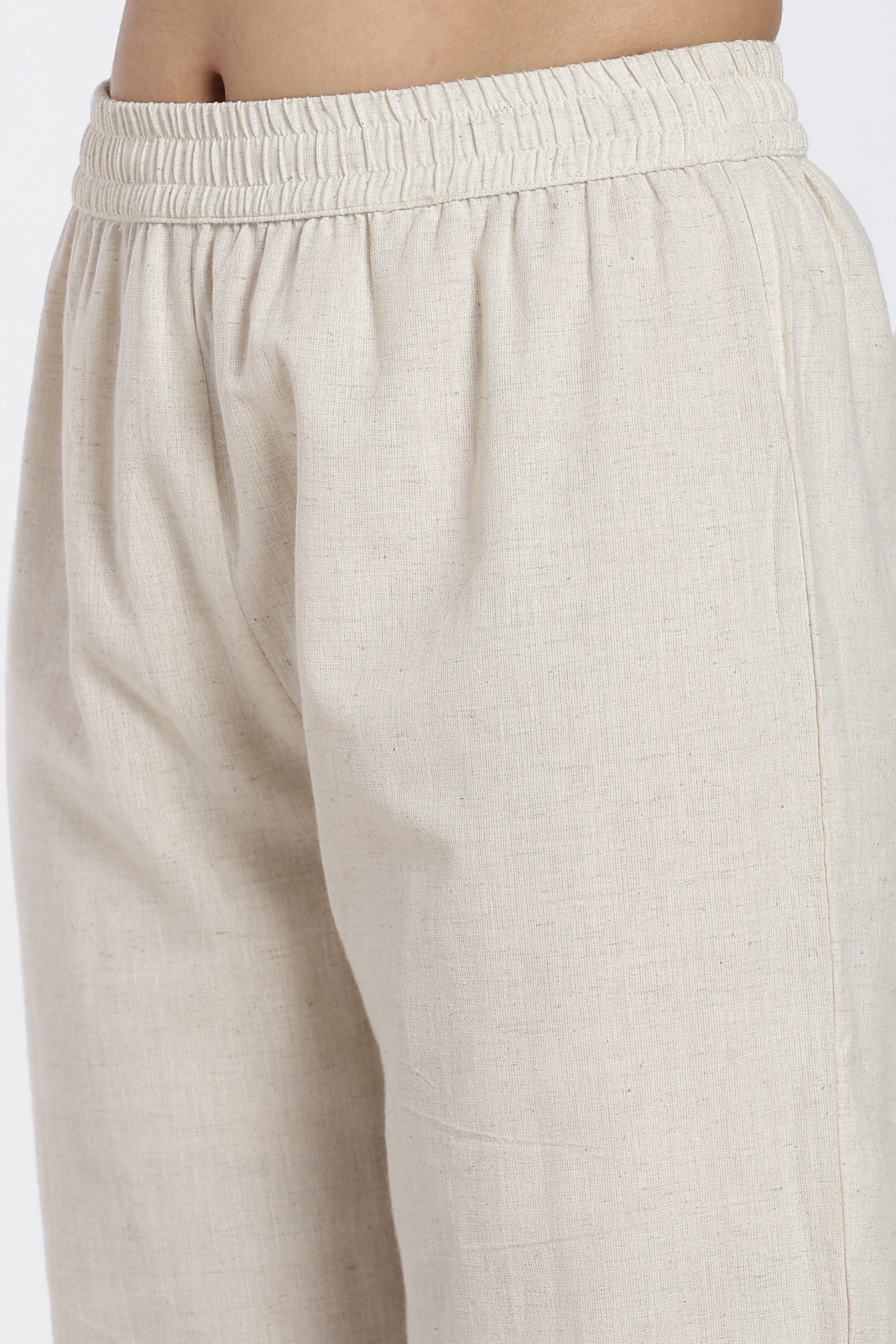 Beige Mid Rise Regular Fit Ethnic Bottom for Women - Image 3