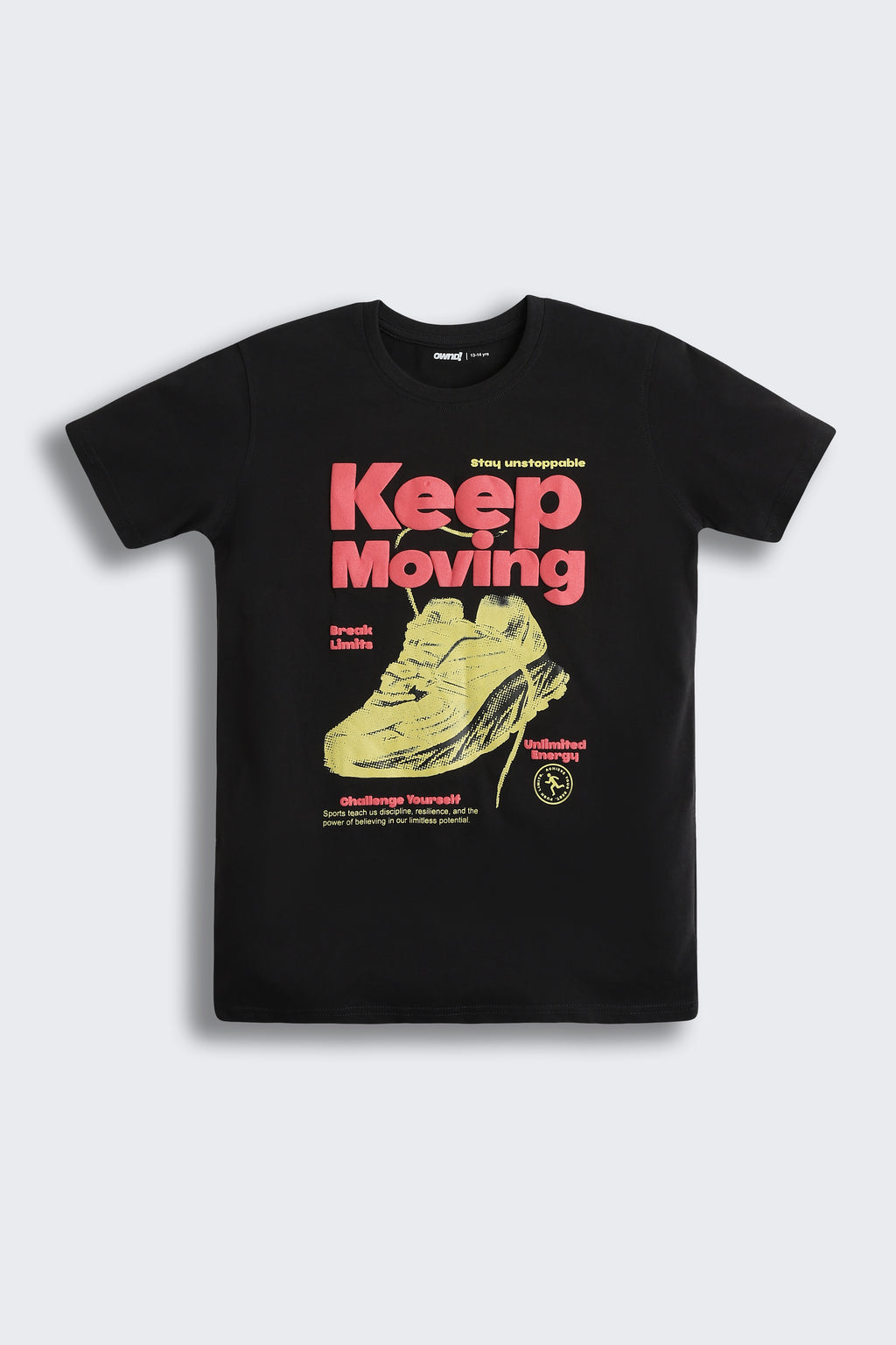 Black Graphic Regular Fit T-Shirt for Boys - Image 2
