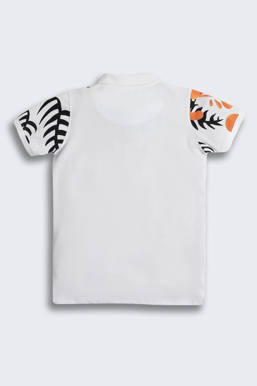 White Graphic Printed Regular Fit Polo T-Shirt for Tweens Boys - Image 3