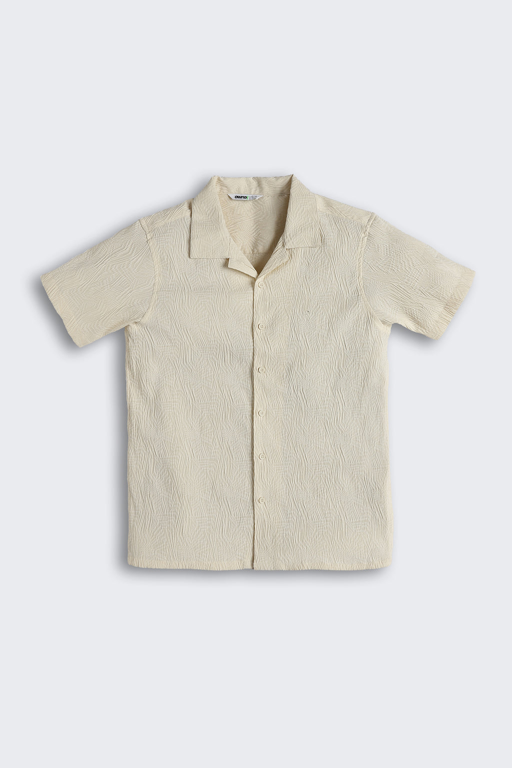 Beige Textured Regular Fit Shirt For Tweens Boys - Image 2