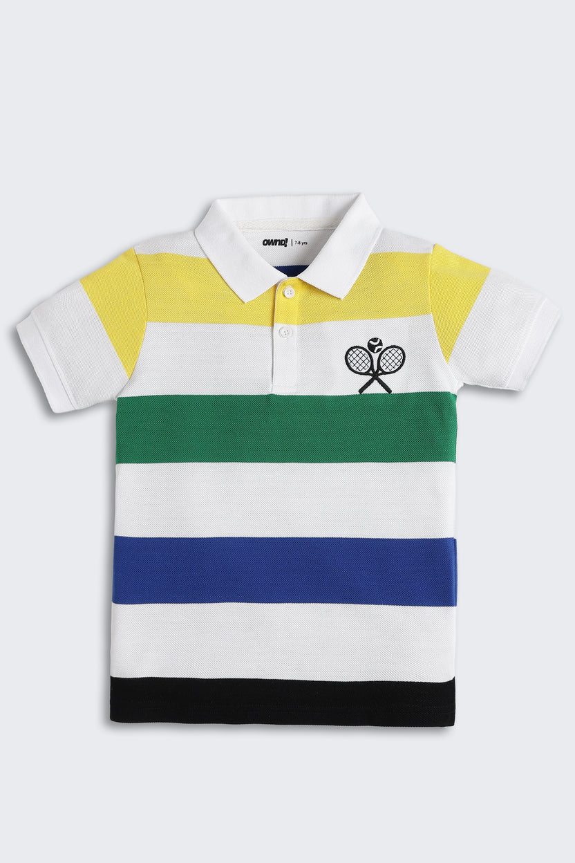 Multi-coloured Chest Printed Regular Fit T-Shirt for Boys - Image 2