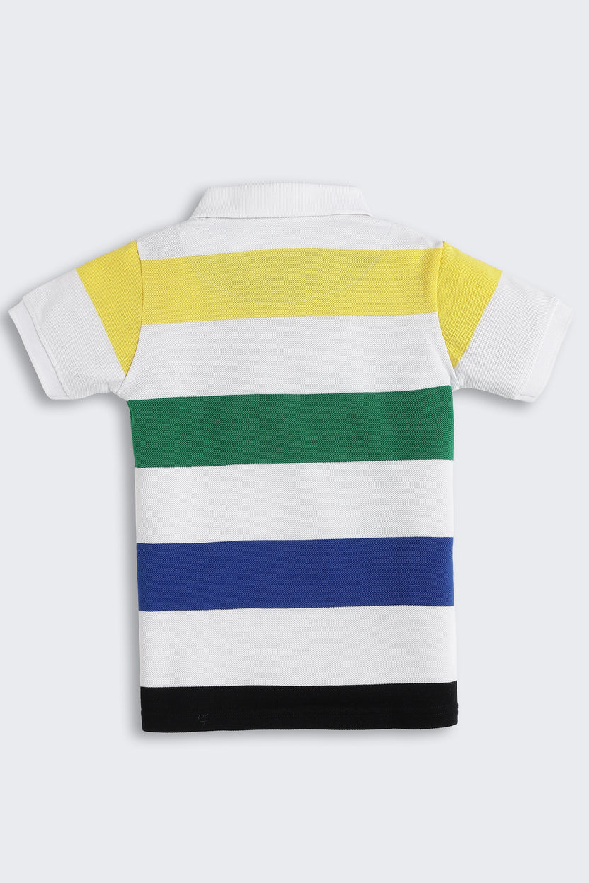 Multi-coloured Chest Printed Regular Fit T-Shirt for Boys - Image 3