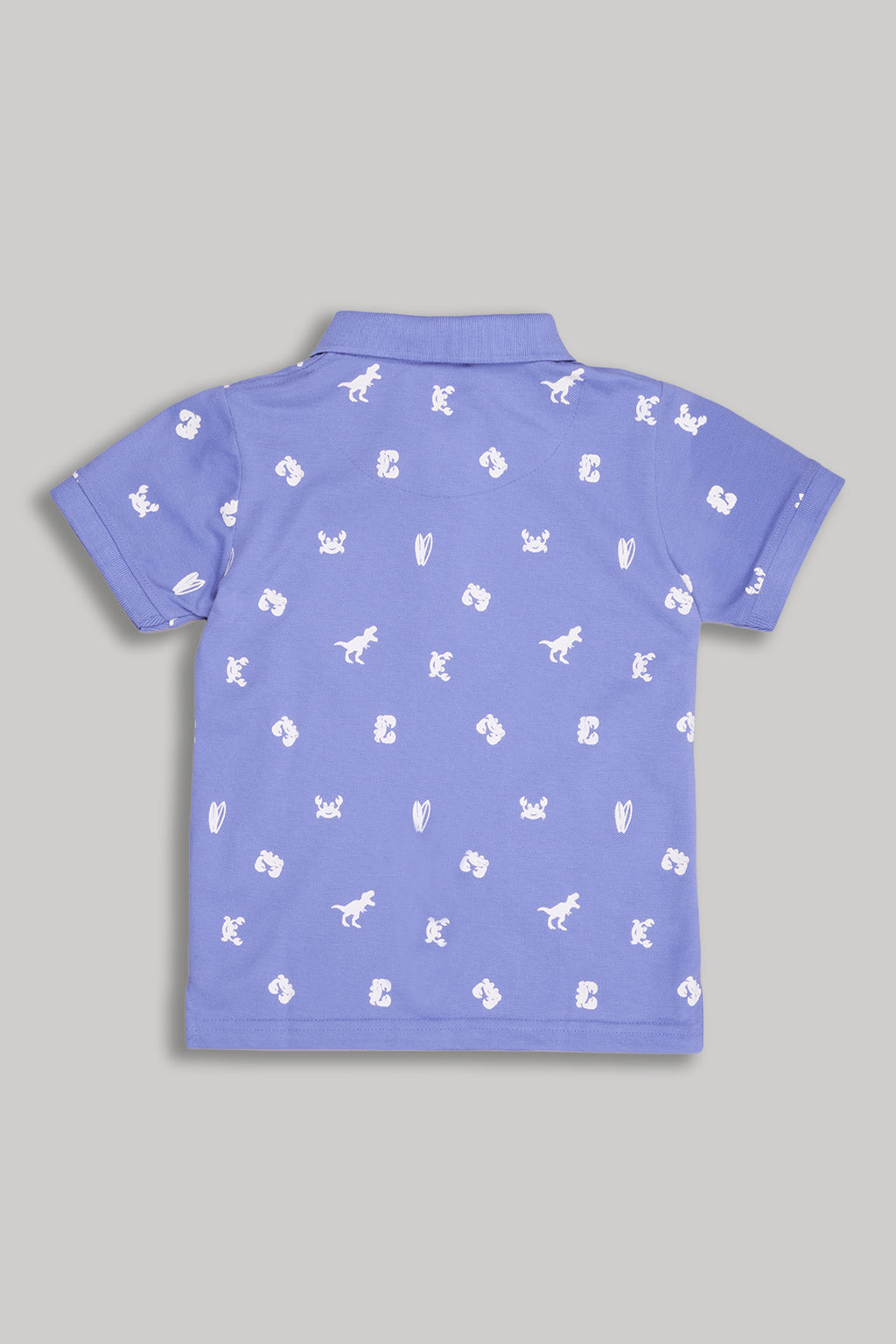 Blue Dinosaur Printed Regular Fit T-Shirt for Boys - Image 2