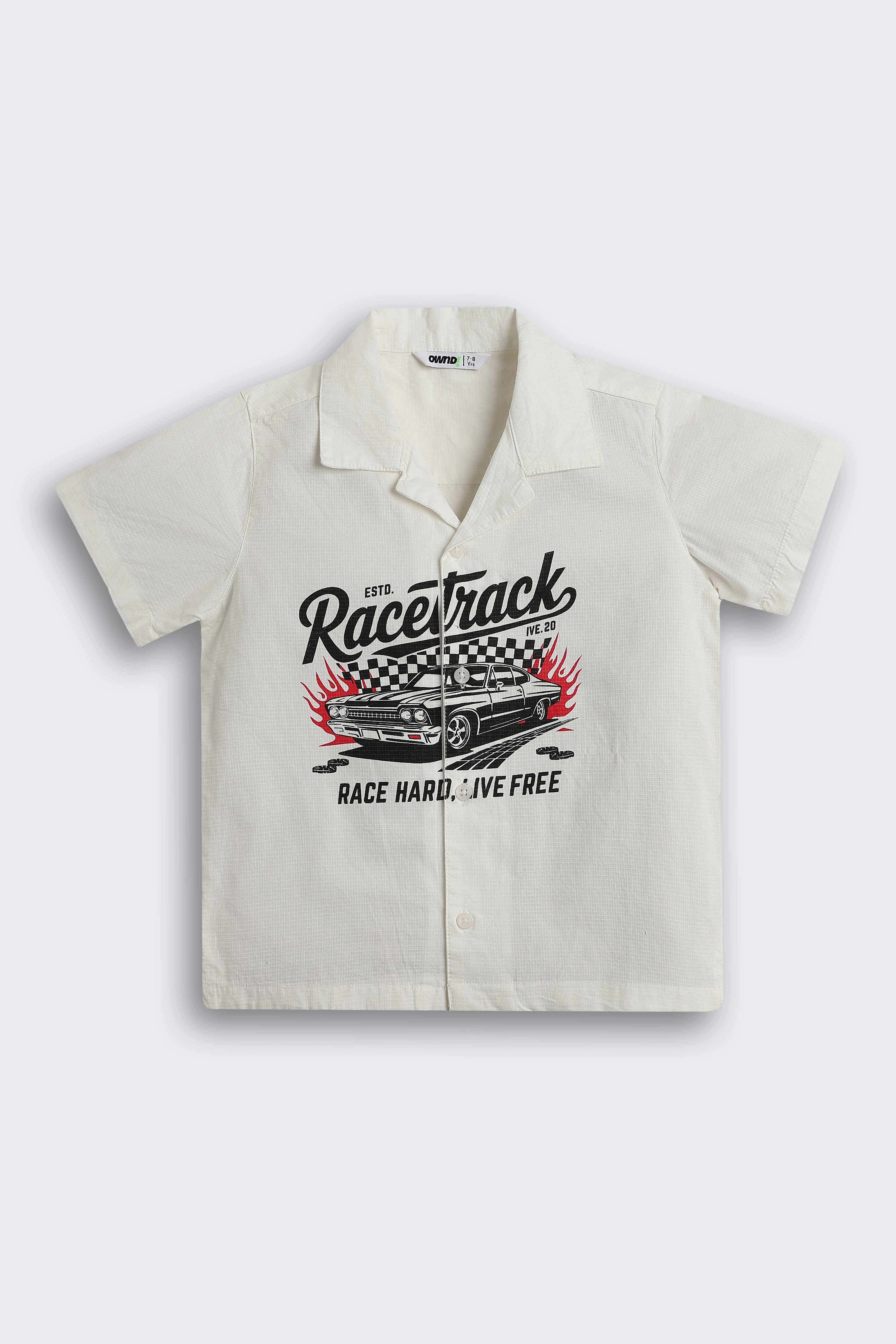 White Graphic Regular Fit Shirt for Boys - Image 2