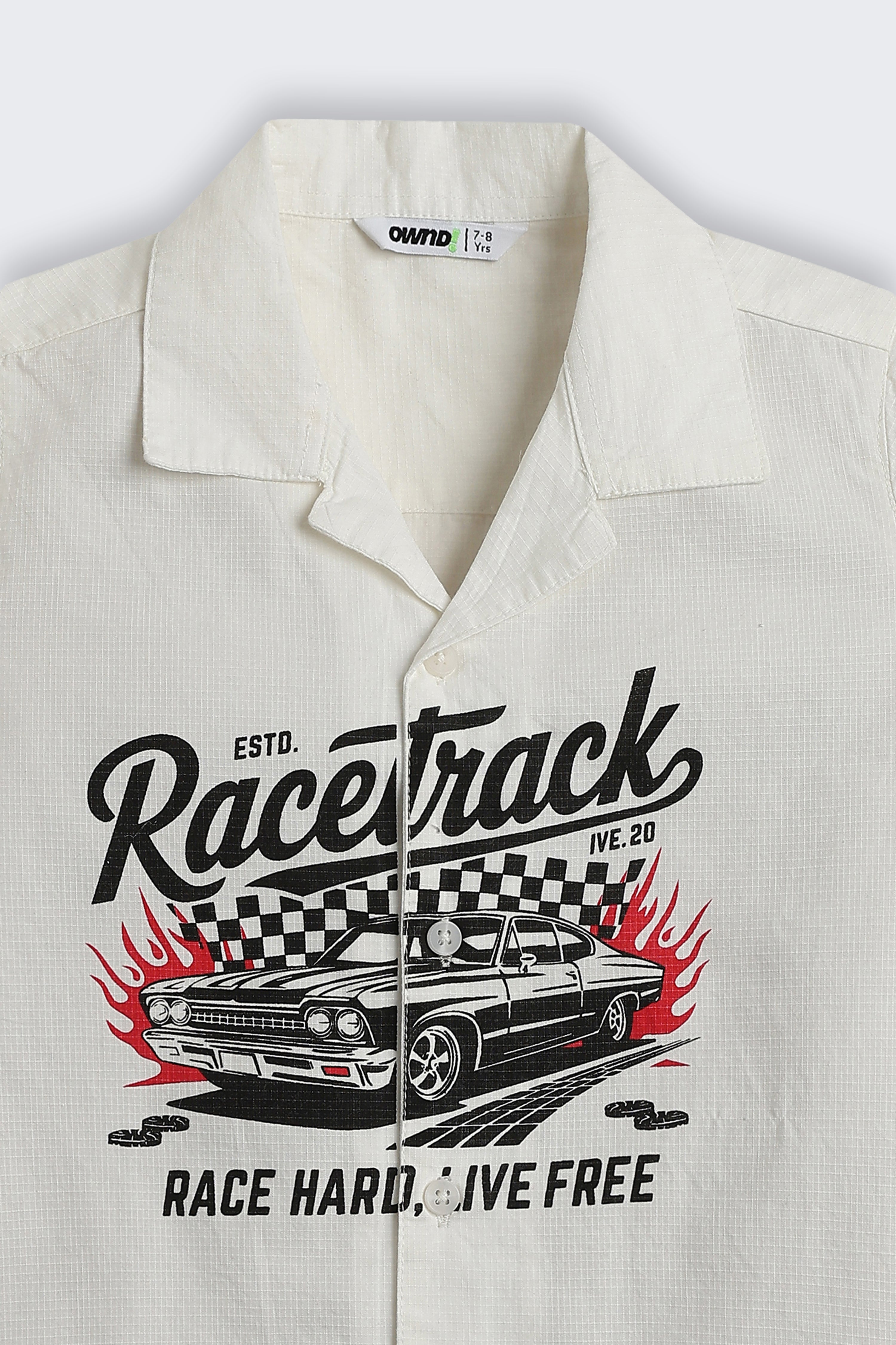 White Graphic Regular Fit Shirt for Boys - Image 4