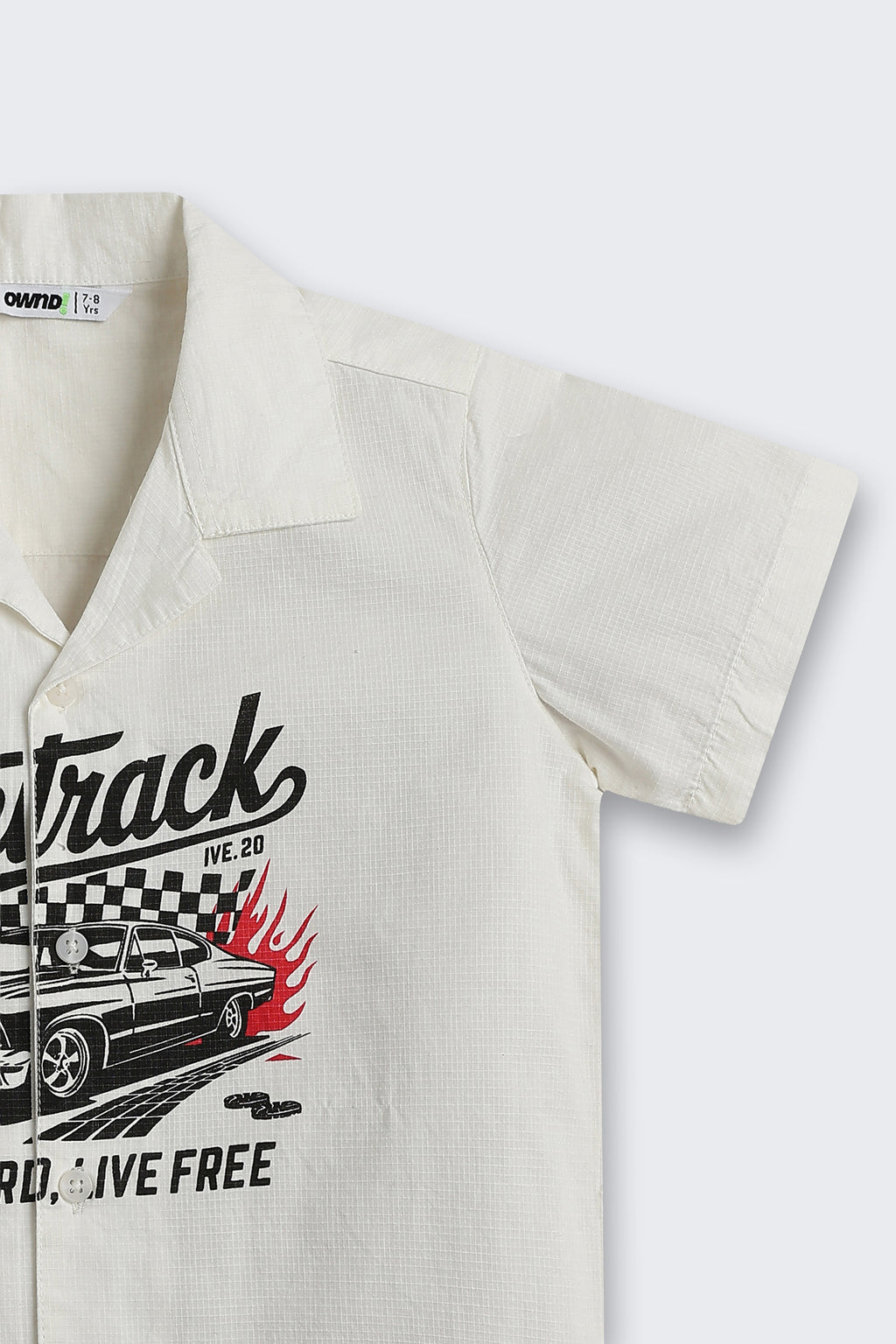 White Graphic Regular Fit Shirt for Boys - Image 5
