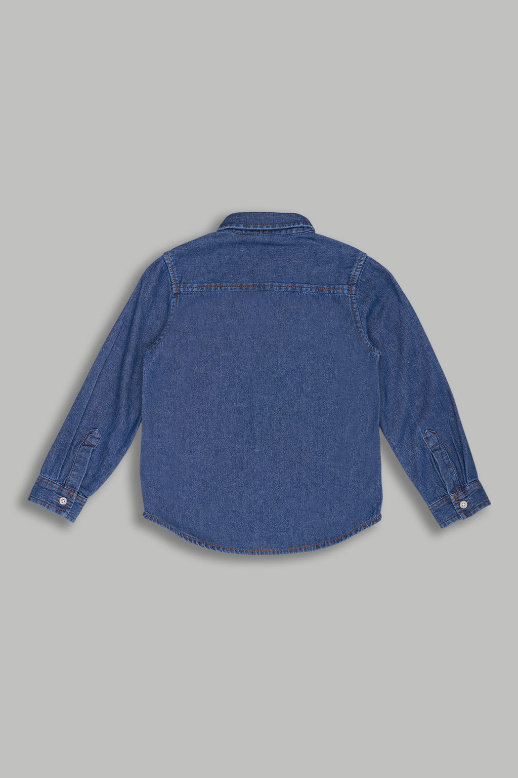 Blue Regular Fit Solid Shirt For Boys - Image 2