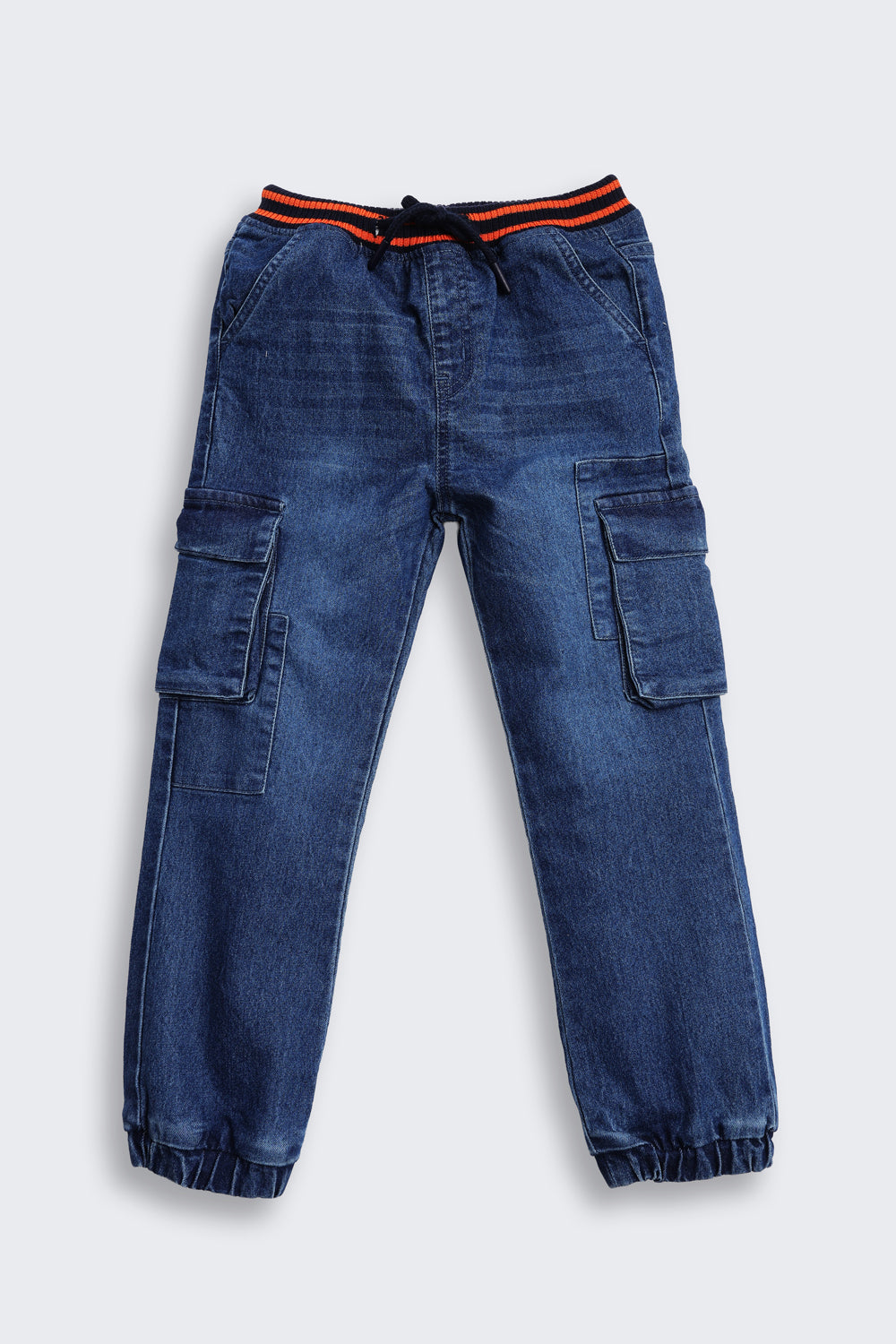 Dark Blue Solid Regular Fit Jeans for Boys - Image 2