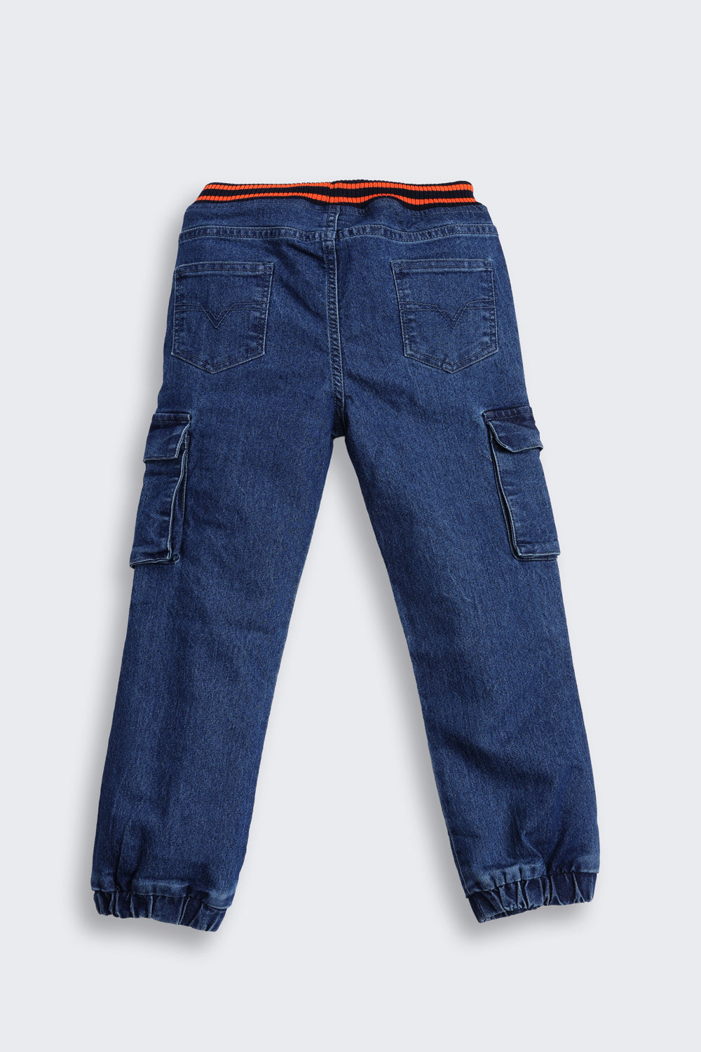 Dark Blue Solid Regular Fit Jeans for Boys - Image 3