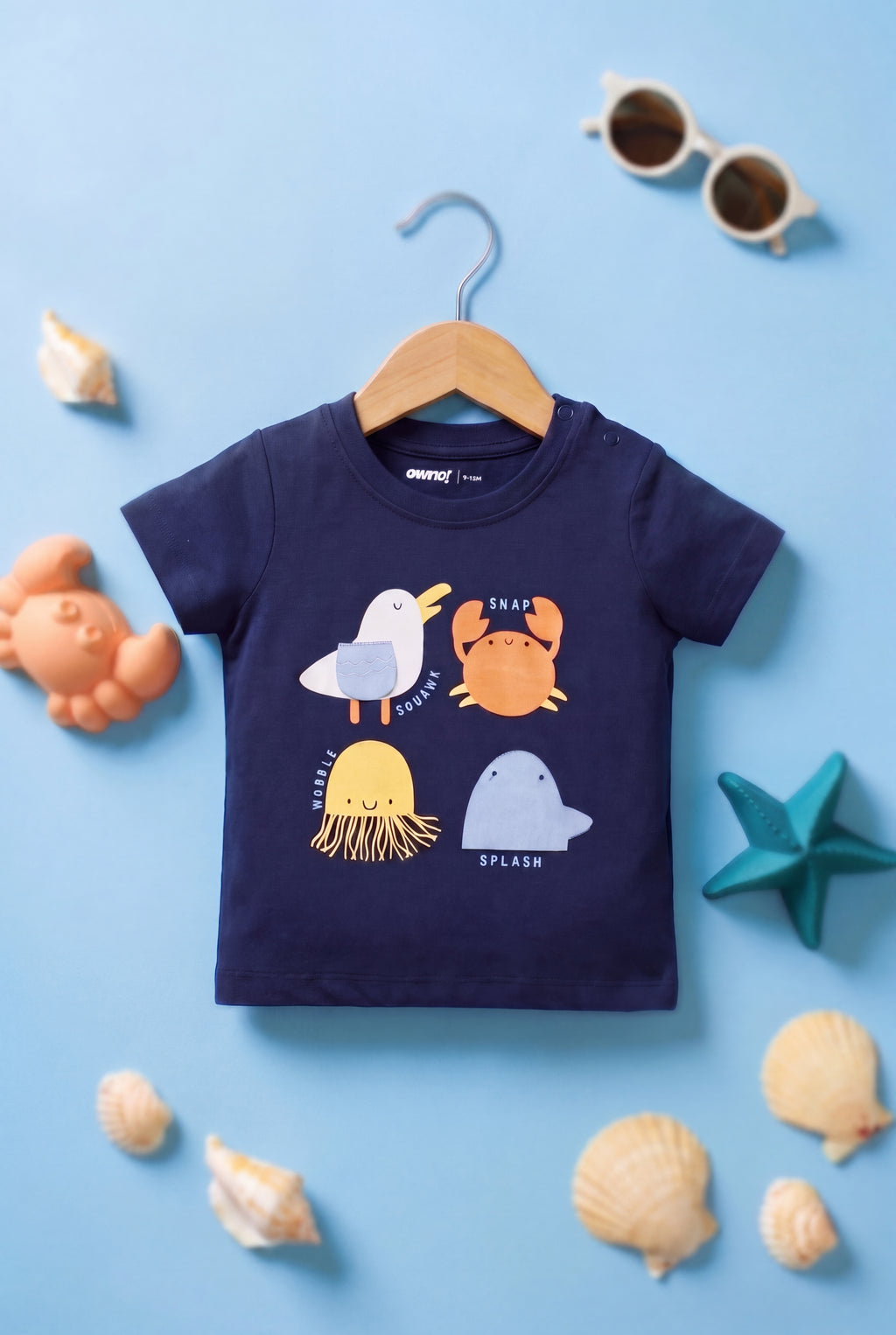Navy Graphic Regular Fit T Shirts for Infant Boys - Image 1