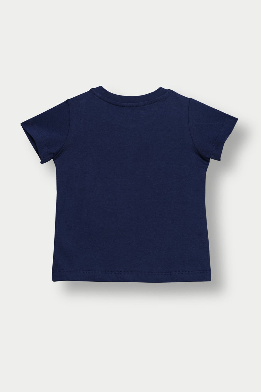 Navy Graphic Regular Fit T Shirts For Infant Boys - Image 3