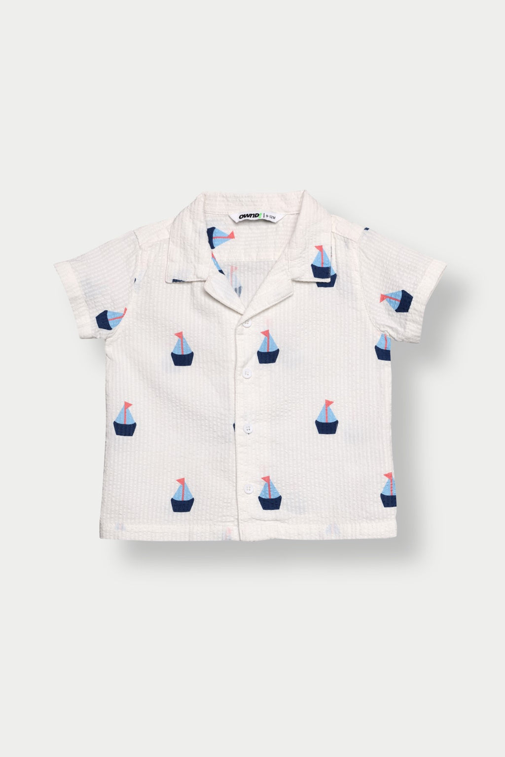 White Conversational Regular Fit Shirts for Infant Boys - Image 1
