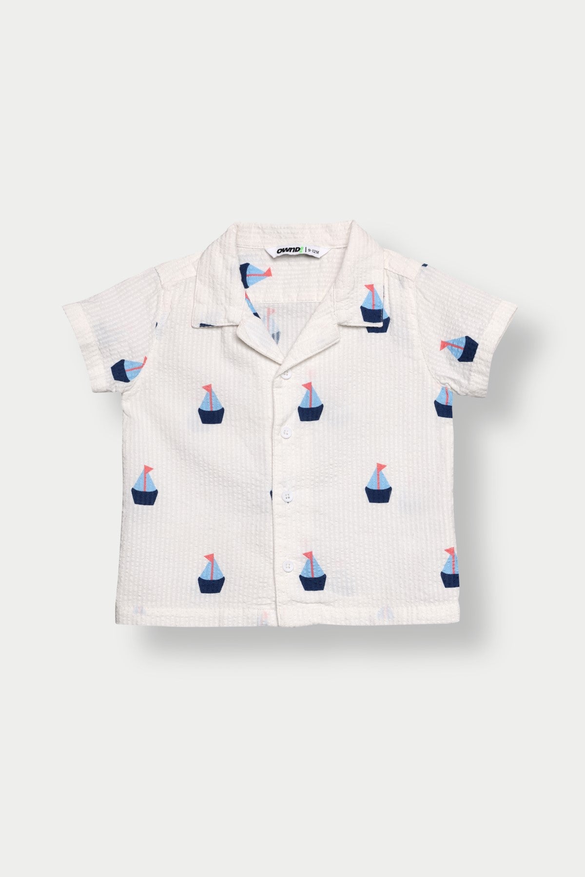 White Conversational Regular Fit Shirts for Infant Boys - Image 1