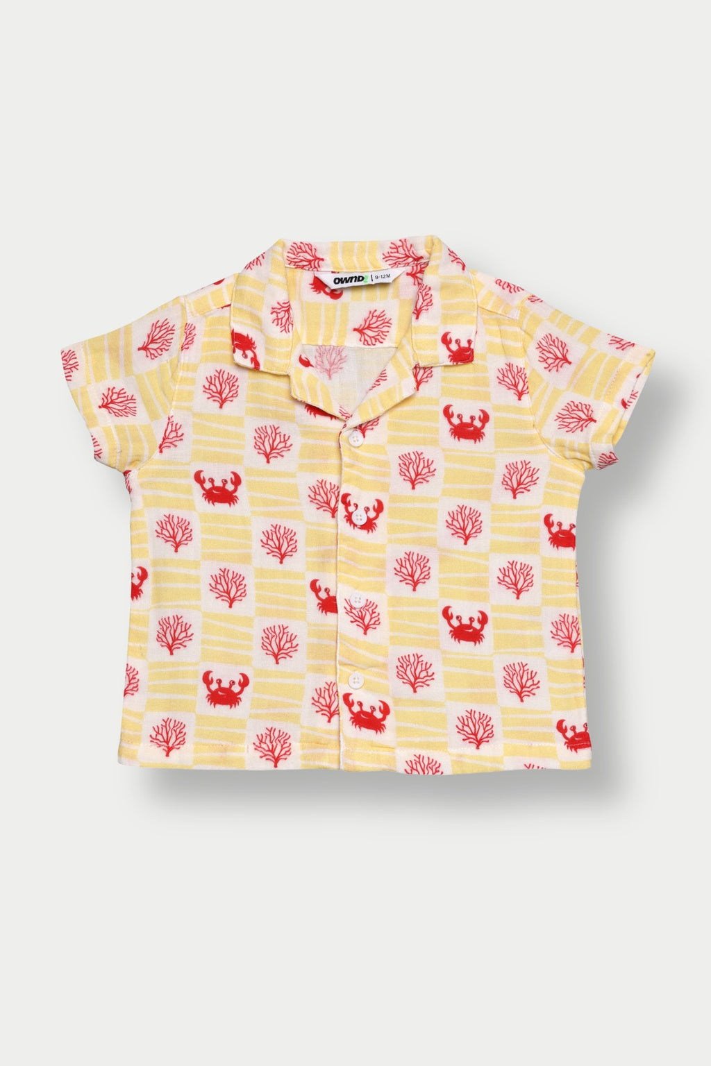 Yellow Crab All - Over Printed Regular Fit Shirt for Infant Boys - Image 2