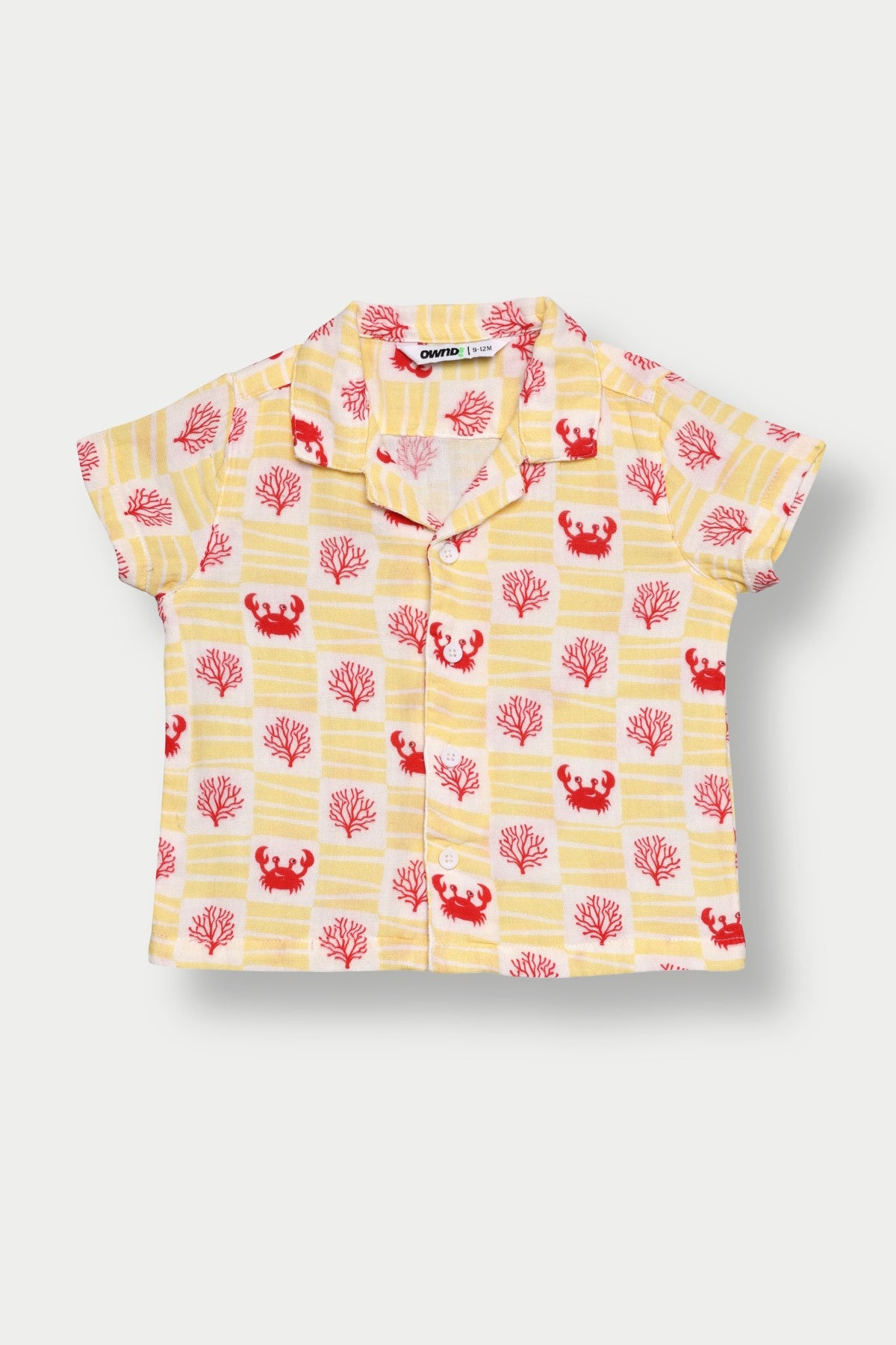 Yellow Crab All - Over Printed Regular Fit Shirt for Infant Boys - Image 2