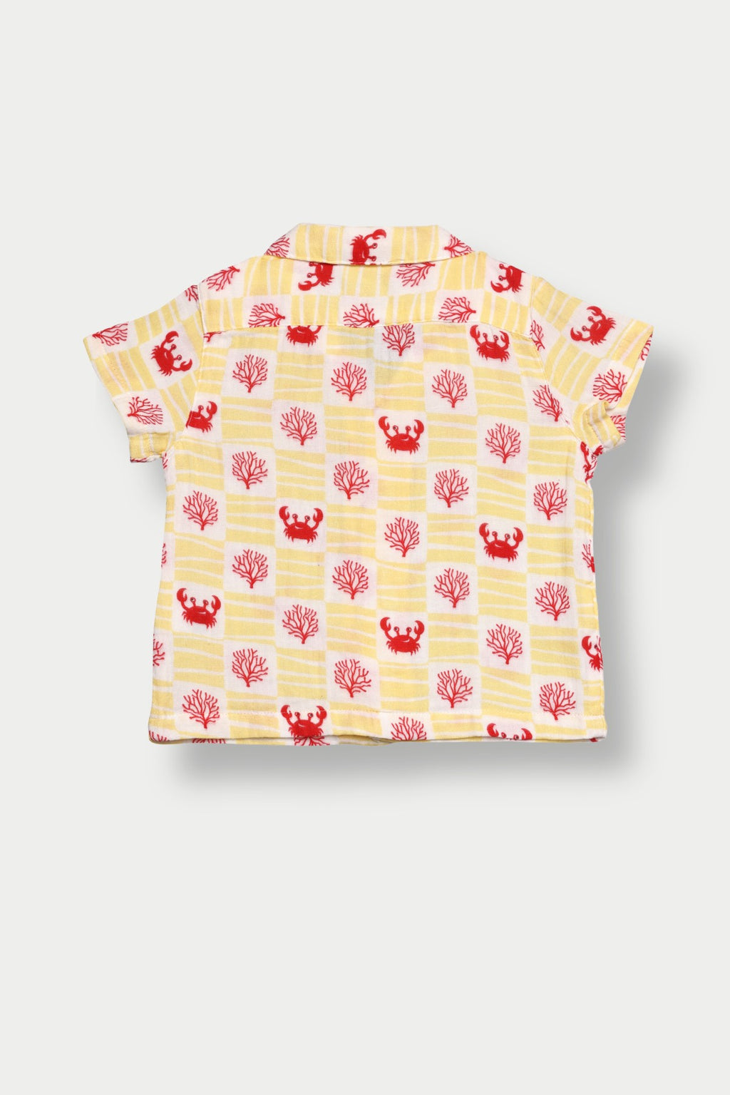 Yellow Crab All - Over Printed Regular Fit Shirt for Infant Boys - Image 3