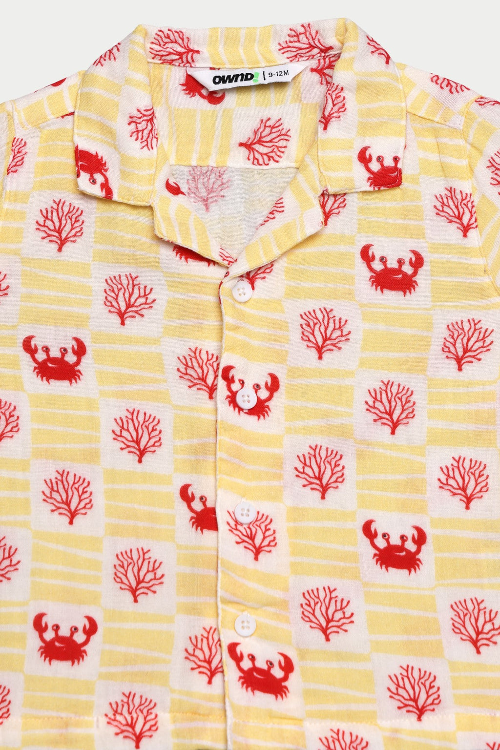 Yellow Crab All - Over Printed Regular Fit Shirt for Infant Boys - Image 4
