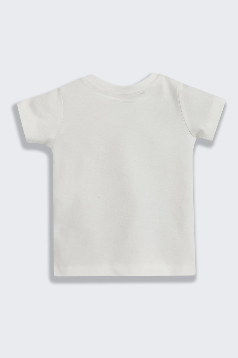 Yellow Conversational Regular Fit Dungarees For Infant Boys - Image 4