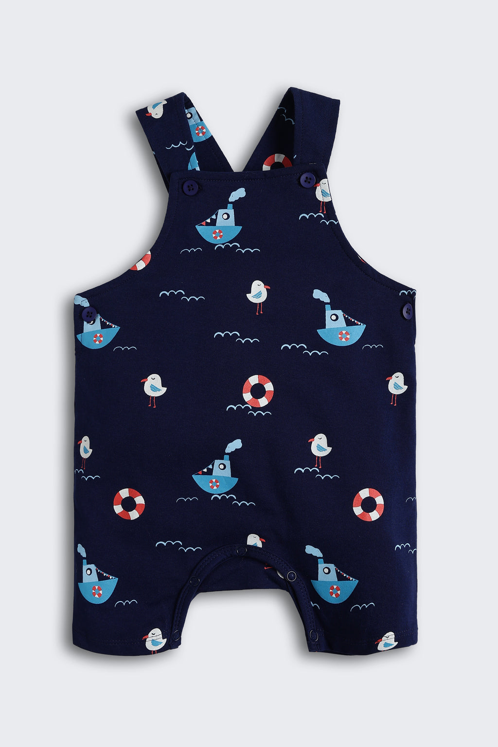 Navy Conversational Regular Fit Dungarees for Infant Boys - Image 2