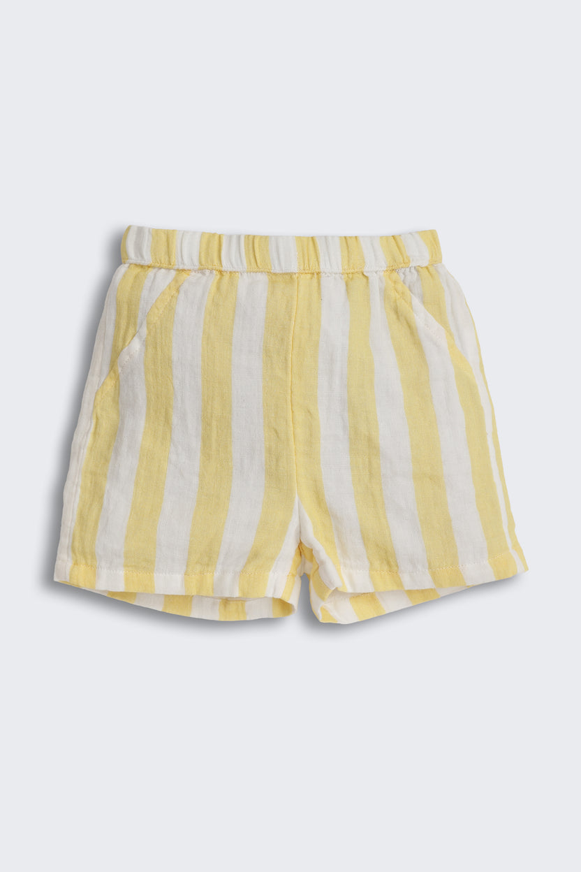 Yellow Striped Regular Fit Co-ord Set for Infant Boys - Image 5