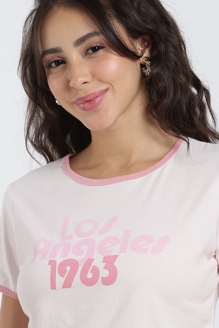 Pink Cotton Regular Fit T-Shirt For Women - Image 3