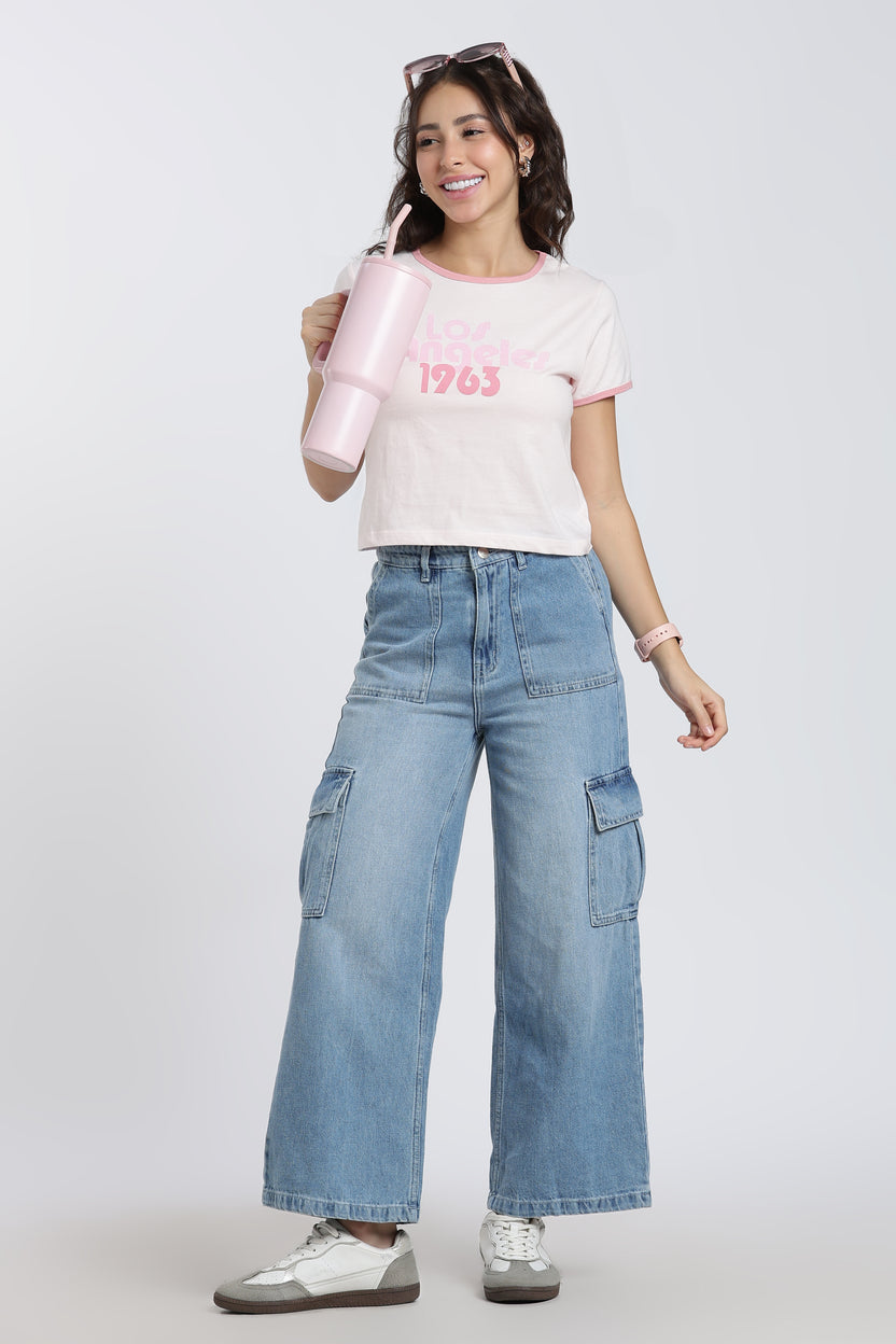 Pink Cotton Regular Fit T-Shirt For Women - Image 6