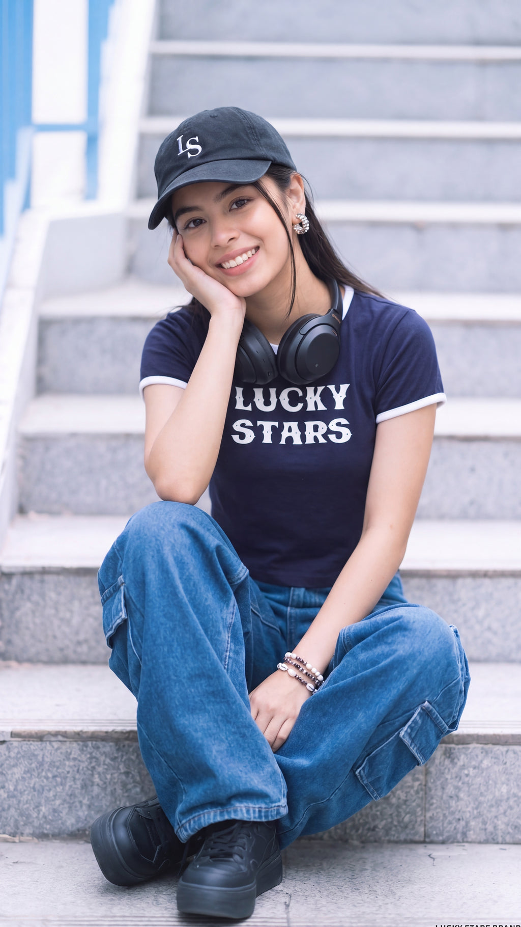 Navy Cotton Regular Fit T-Shirt for Women - Image 1
