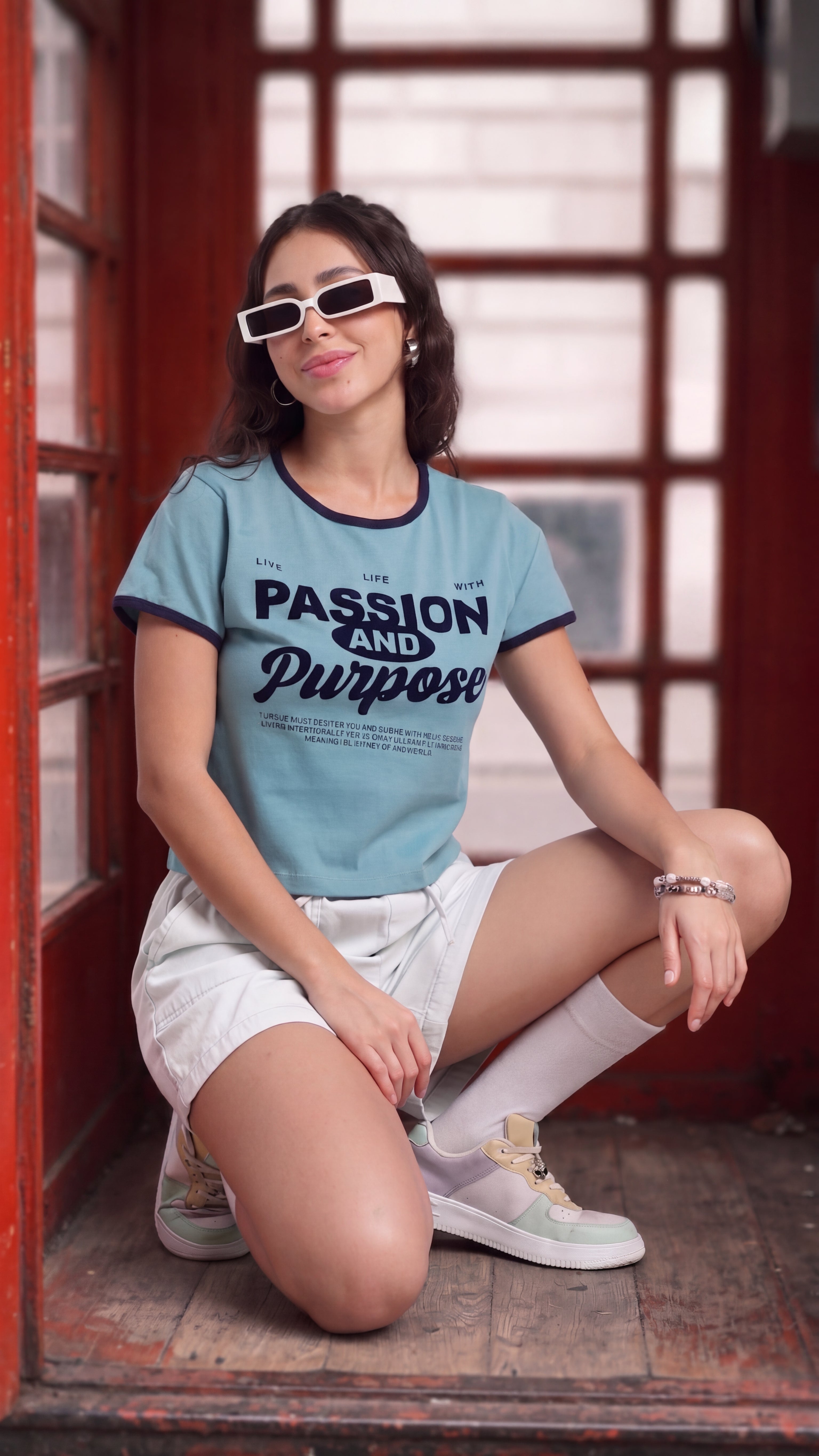 Teal Cotton Regular Fit T-Shirt for Women - Image 1