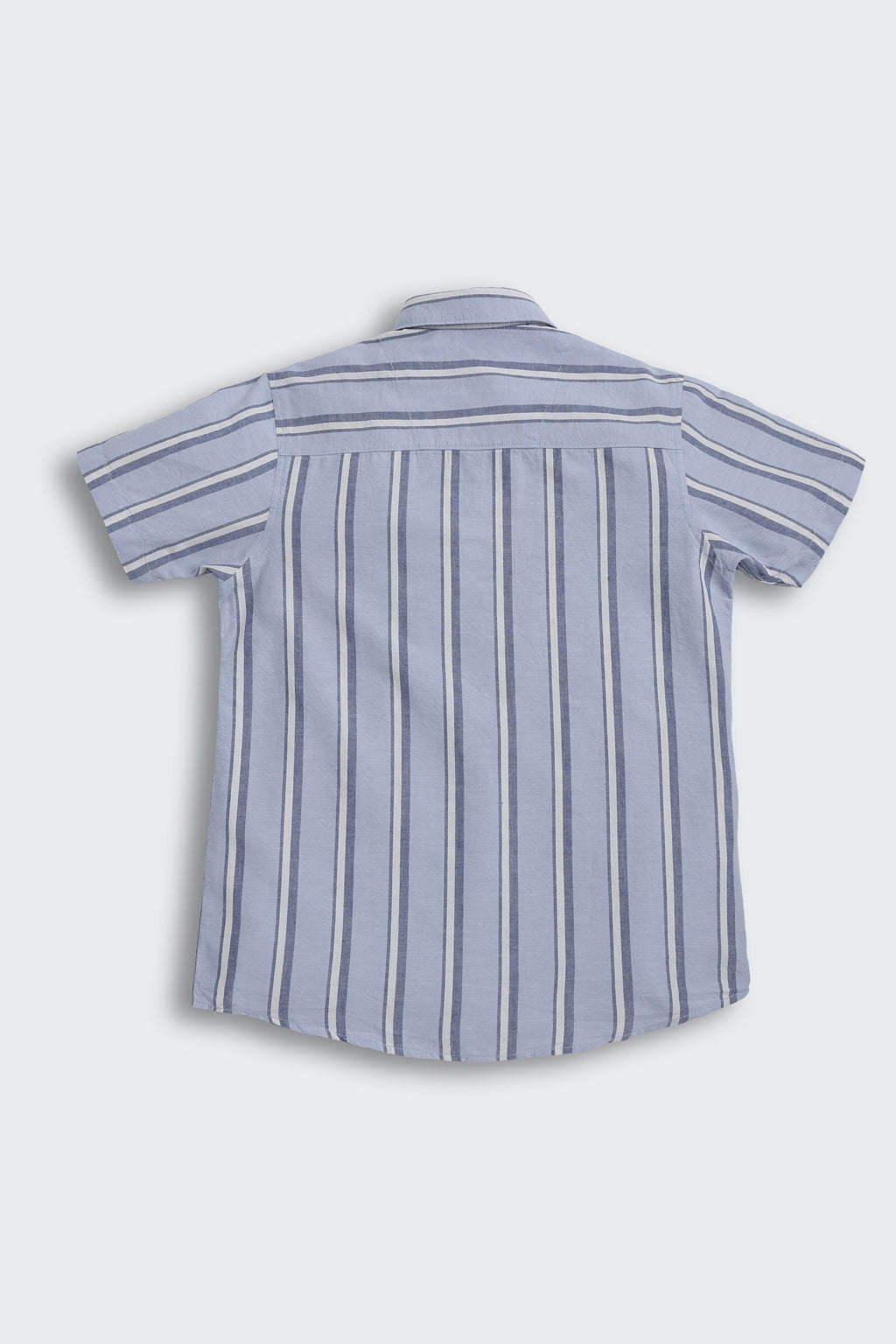 Light Blue Regular Fit Striped Shirt for Tweens Boys - Image 3