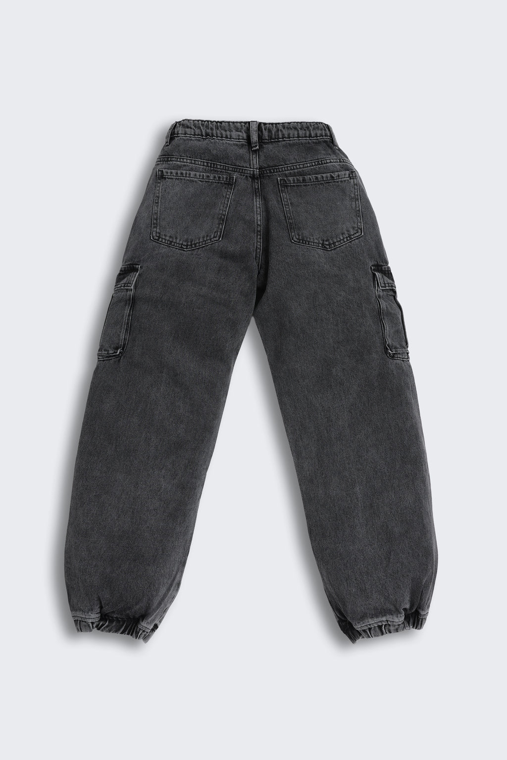 Charcoal Solid Regular Fit Jeans for Tweens Boys - Image 3