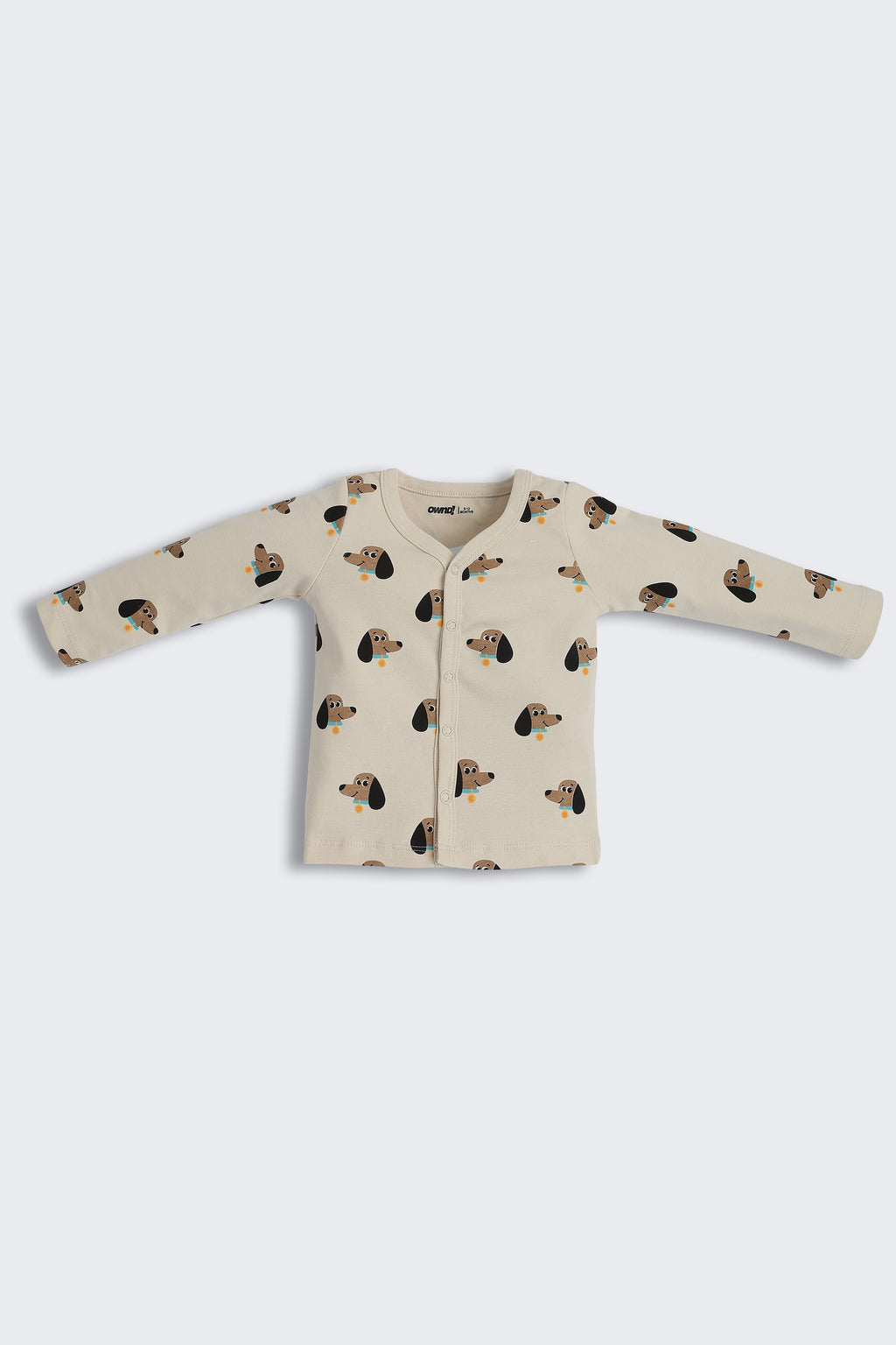 Beige Dogs Printed Regular Fit Co-ord Set for Infant Boys - Image 3