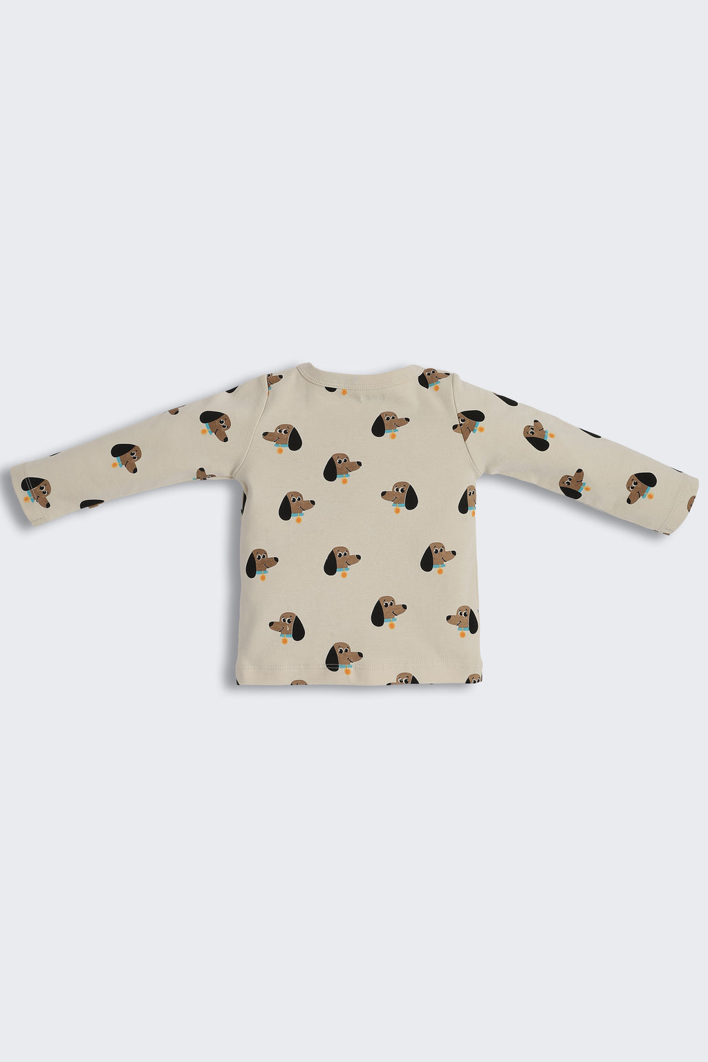 Beige Dogs Printed Regular Fit Co-ord Set for Infant Boys - Image 4