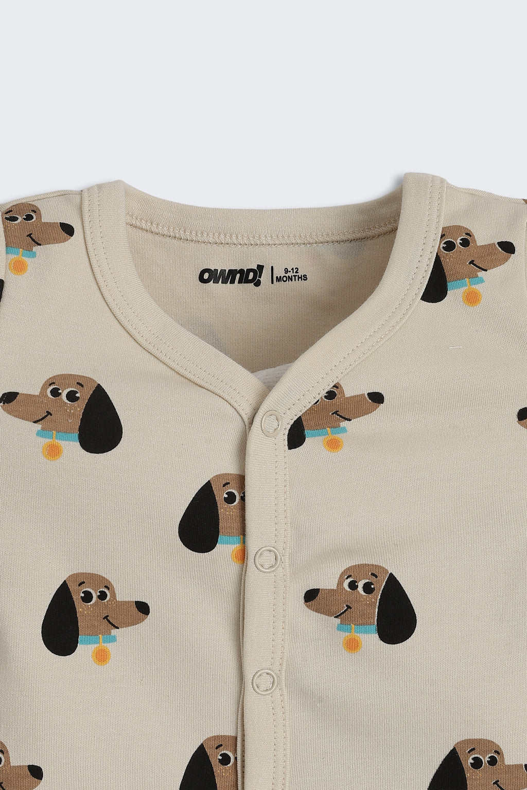 Beige Dogs Printed Regular Fit Co-ord Set for Infant Boys - Image 6