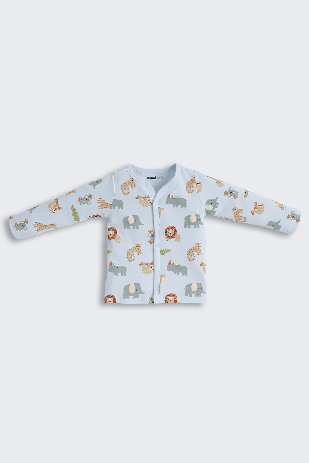 Light Blue Animal Graphic Printed Regular Fit Co-ord Set for Infant Boys - Image 3
