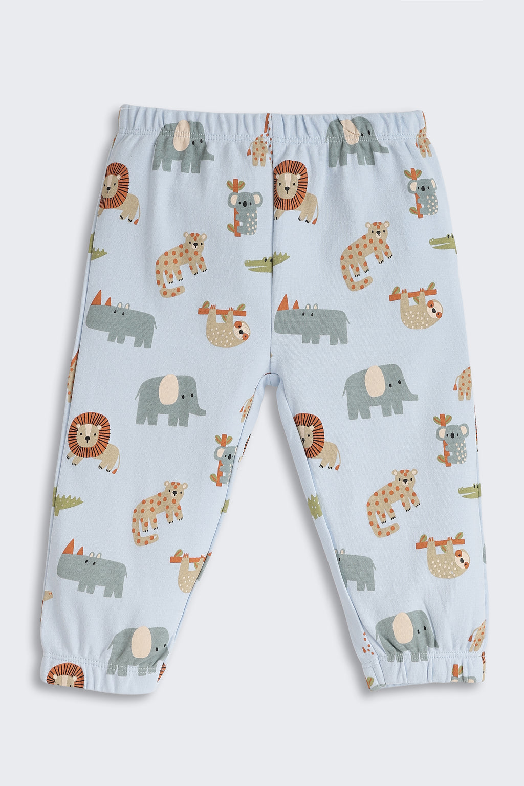Light Blue Animal Graphic Printed Regular Fit Co-ord Set for Infant Boys - Image 5