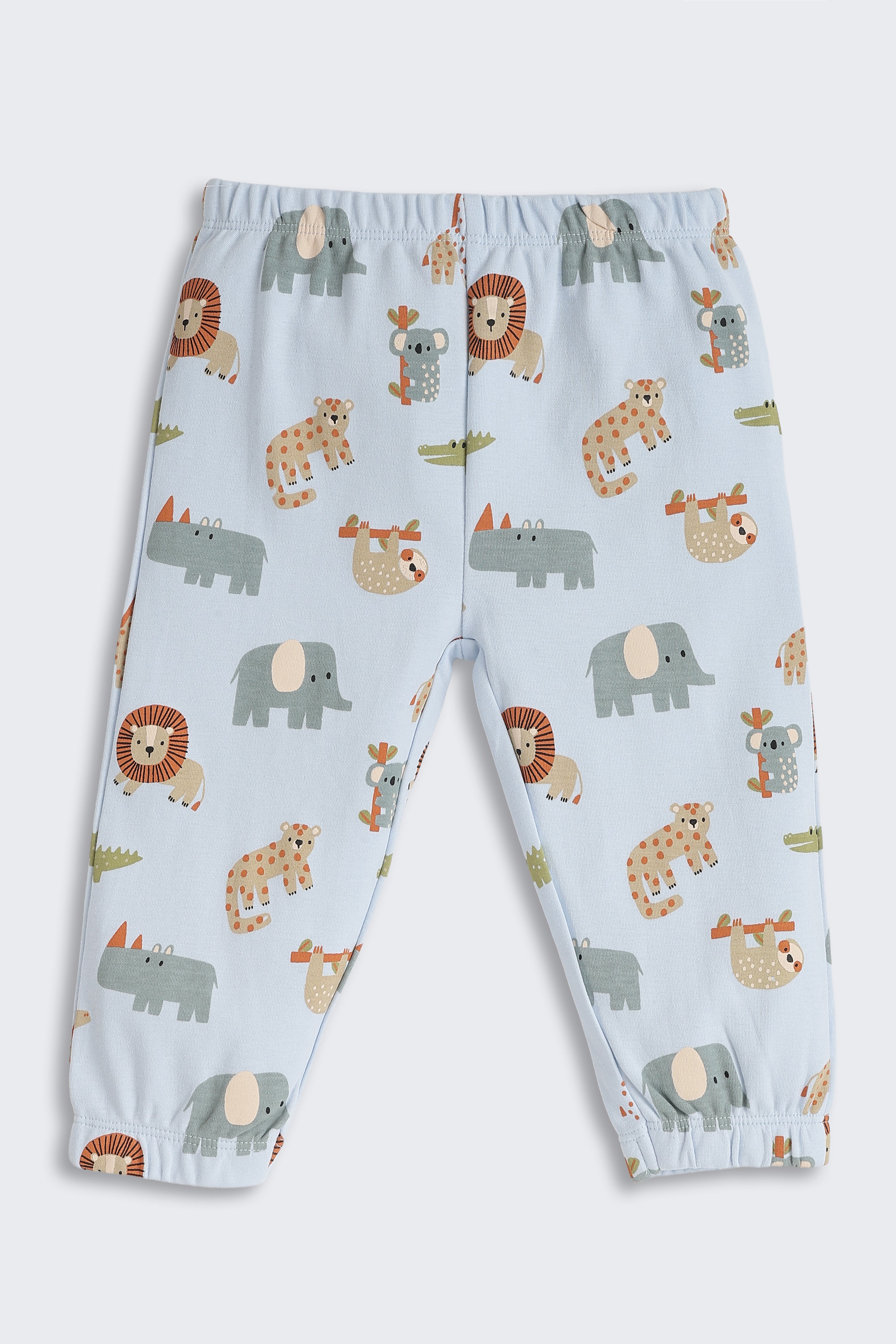 Light Blue Animal Graphic Printed Regular Fit Co-ord Set for Infant Boys - Image 5