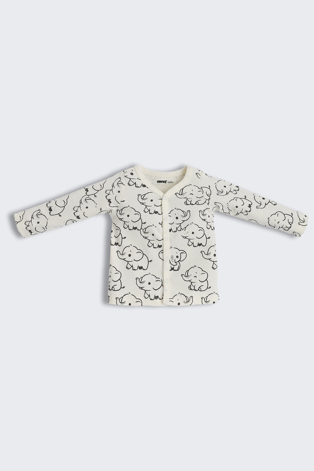 Off White Elephant Graphic Regular Fit Co-ord Set for Infant Boys - Image 3