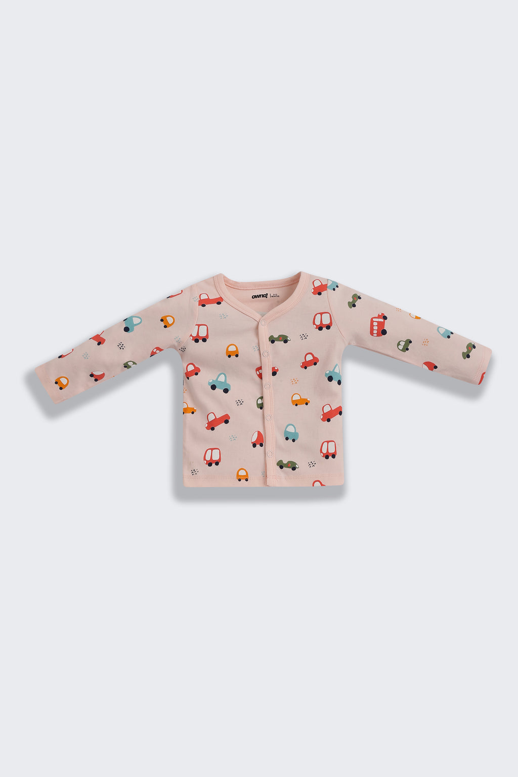 Peach Car Printed Regular Fit Co-ord Set for Infant Boys - Image 3